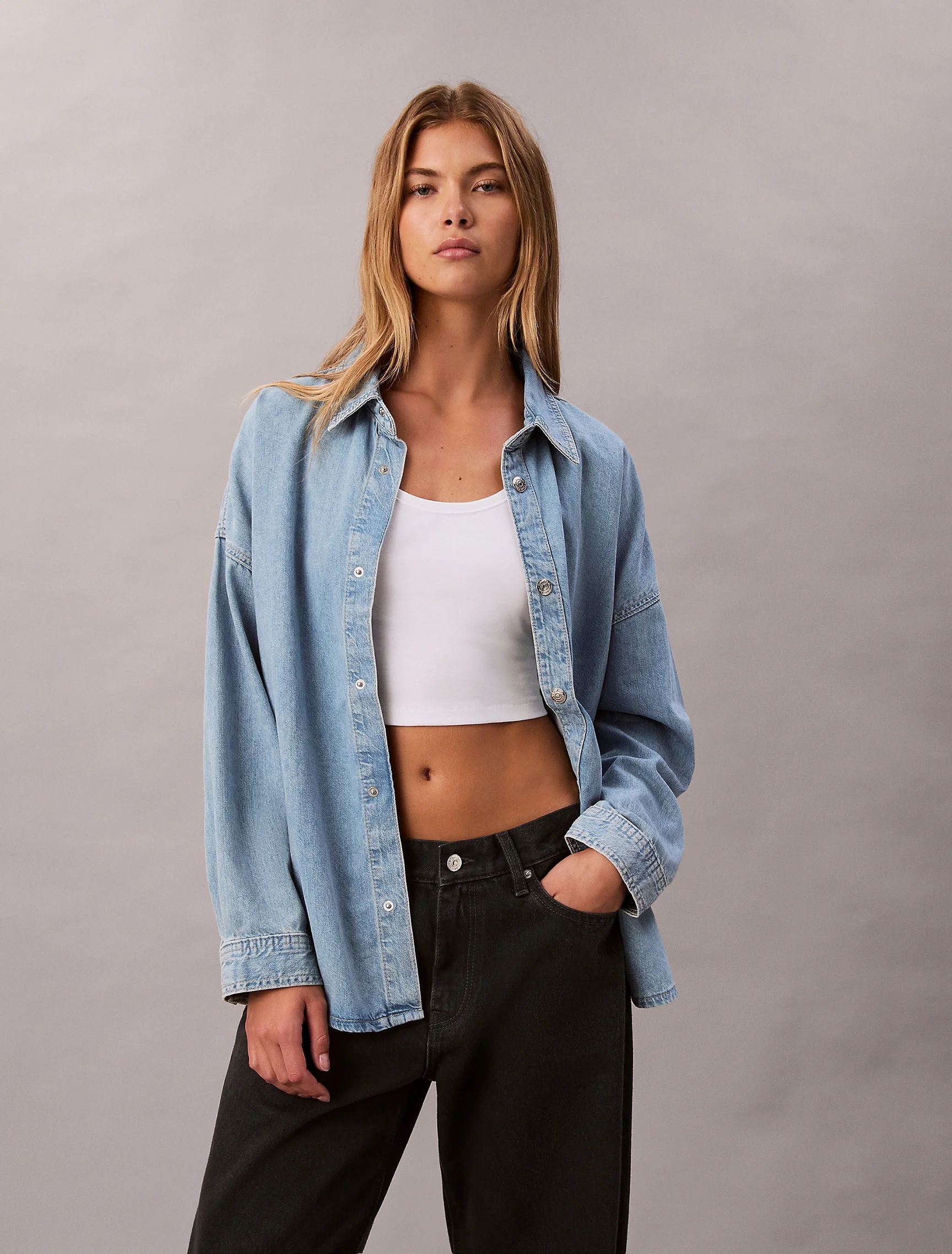 CK JEANS Áo Sơ Mi Nữ Relaxed Fit