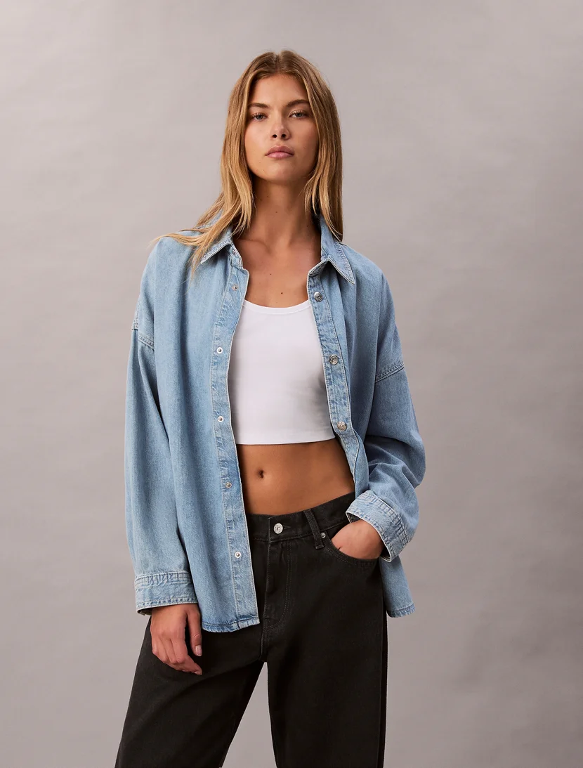 CK JEANS Áo Sơ Mi Nữ Relaxed Fit