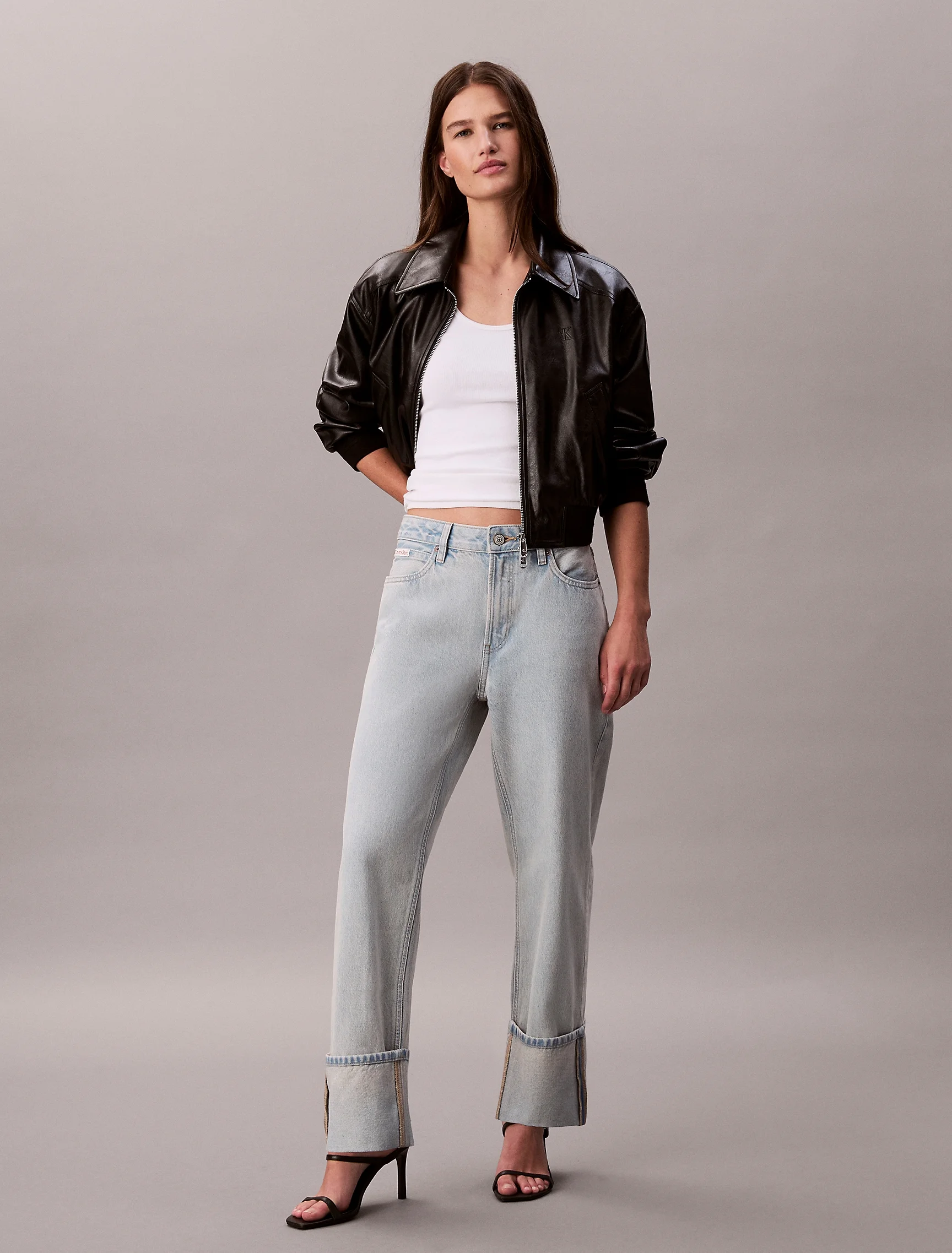 CK JEANS Quần Jeans Nữ Relaxed Crop Fit