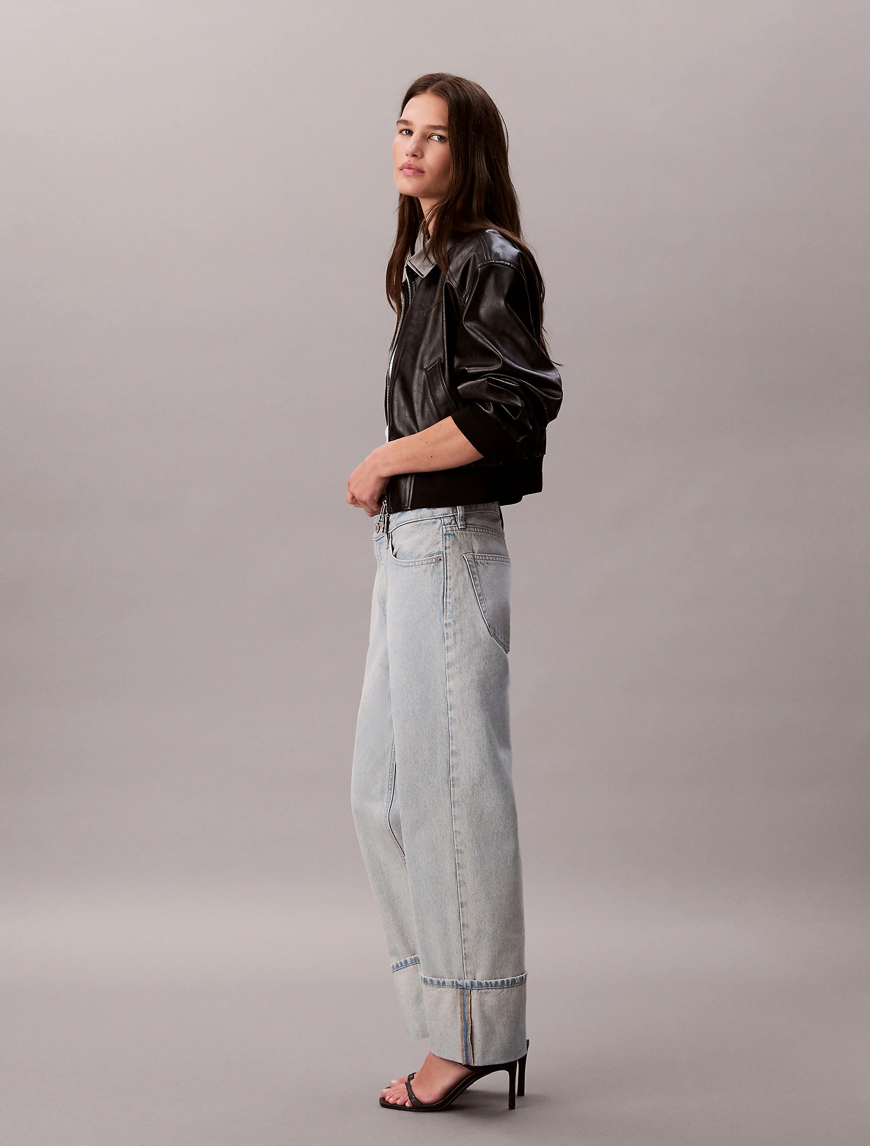 CK JEANS Quần Jeans Nữ Relaxed Crop Fit