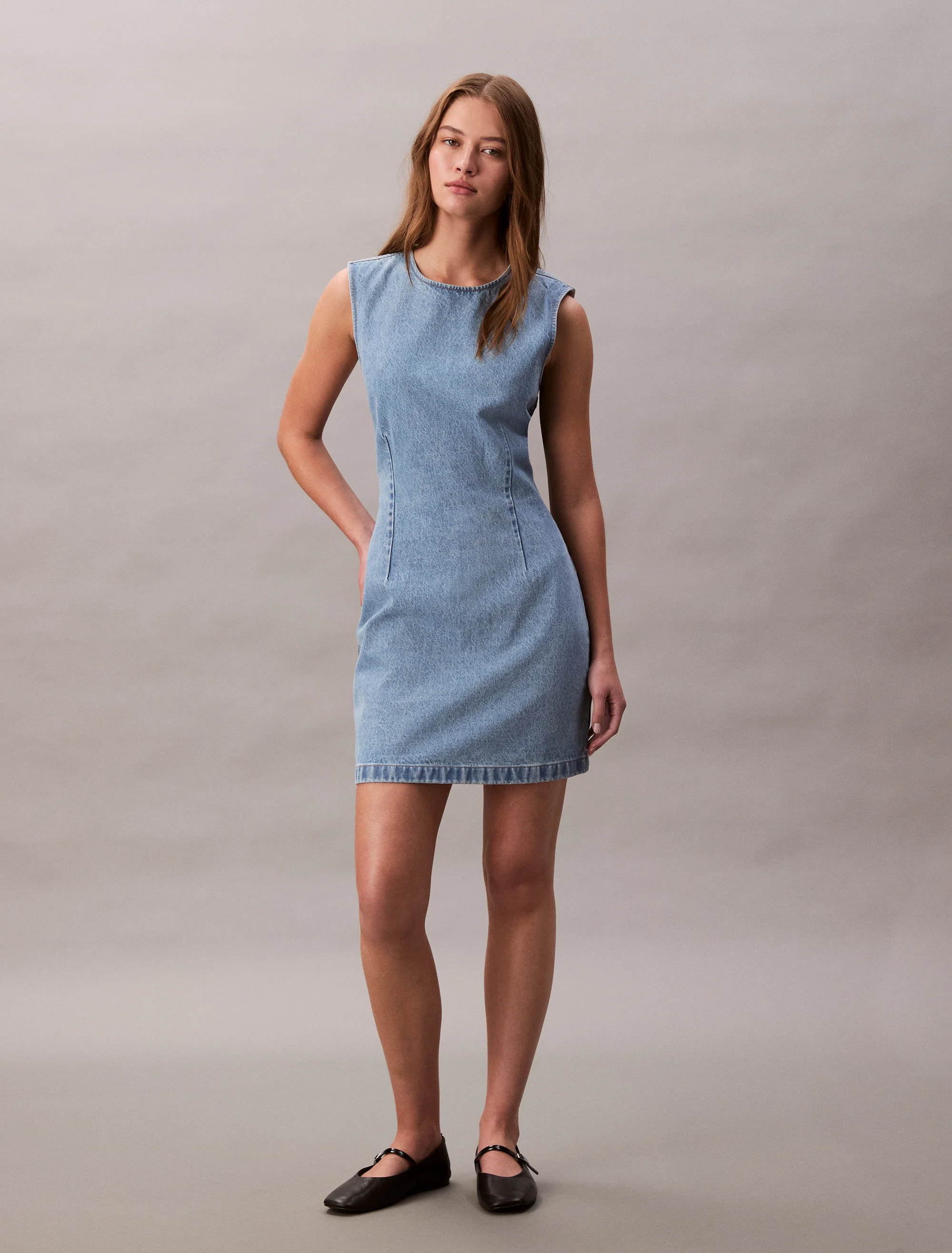 CK JEANS Đầm Nữ Denim Cap Sleeve Mini Dress