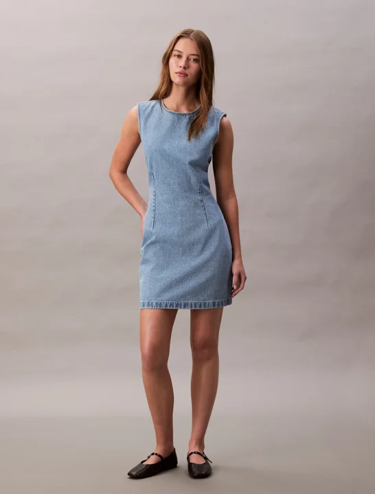 CK JEANS Đầm Nữ Denim Cap Sleeve Mini Dress