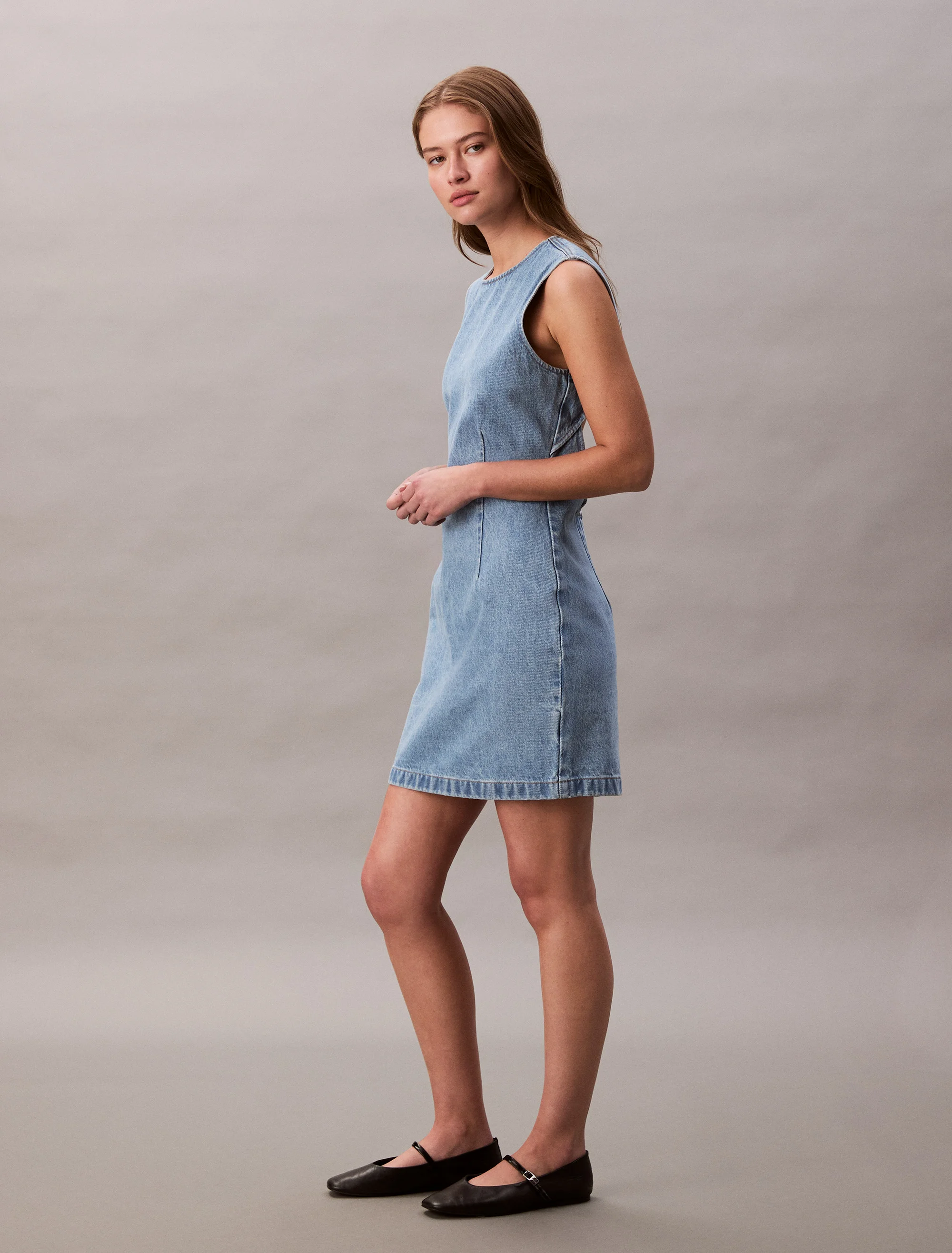CK JEANS Đầm Nữ Denim Cap Sleeve Mini Dress