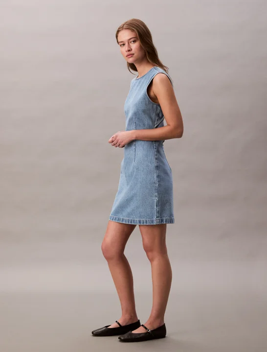 CK JEANS Đầm Nữ Denim Cap Sleeve Mini Dress