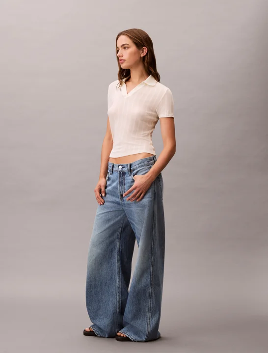 CK JEANS Quần Jeans Nữ Ultra Wide Leg Fit