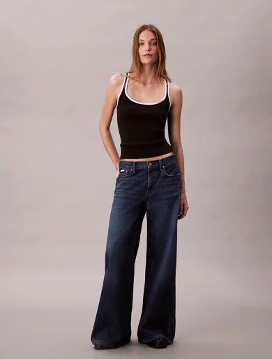 CK JEANS Áo Len Nữ Ctn Rib Tank With Color Block