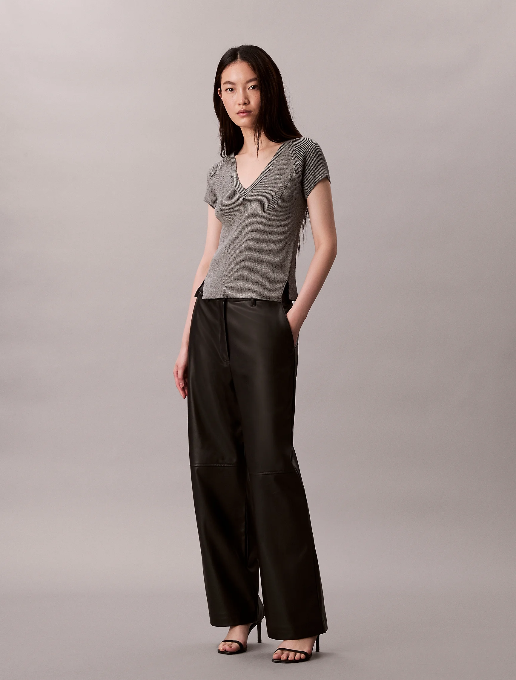 CK JEANS Áo Len Nữ Snowy Plaited Sleeveless Muscl