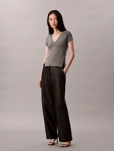 CK JEANS Áo Len Nữ Snowy Plaited Sleeveless Muscl