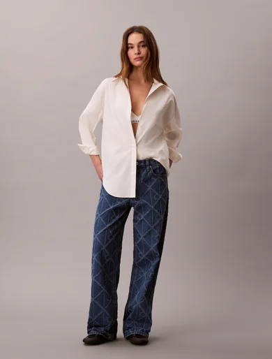 CK JEANS Quần Jeans Nữ Low Rise Baggy CK Atlantic