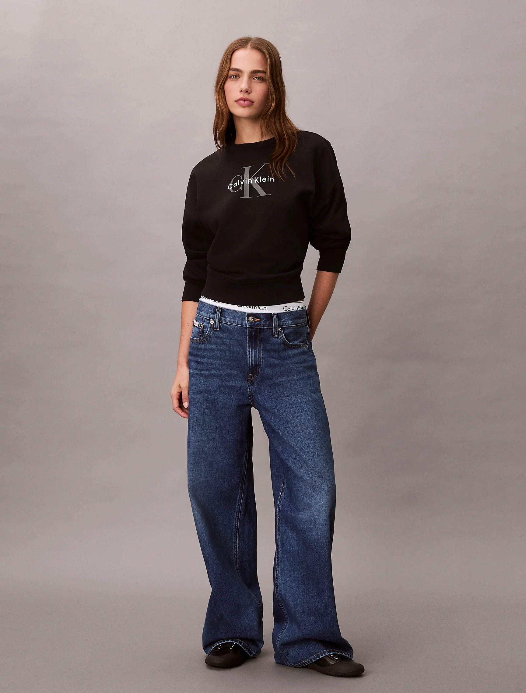 CK JEANS Quần Jeans Nữ Low Rise Baggy Canarsie