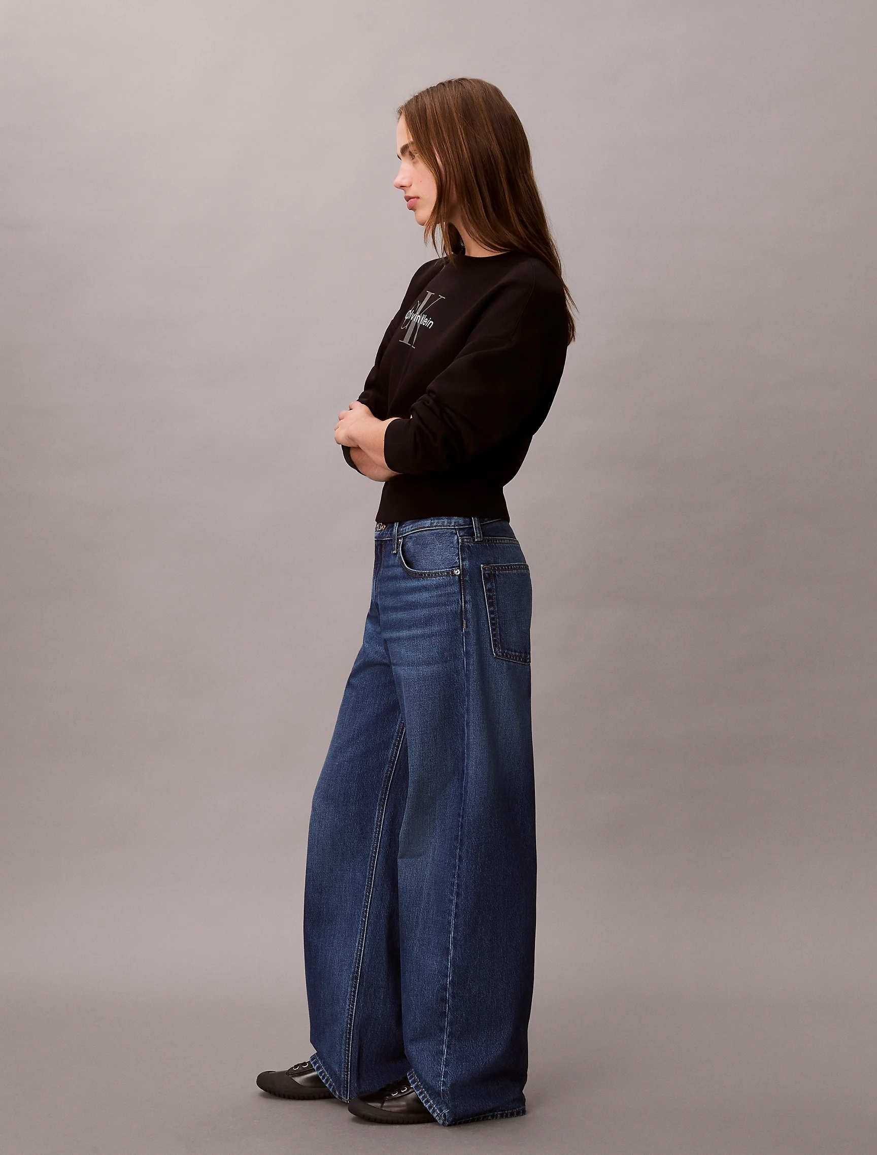 CK JEANS Quần Jeans Nữ Low Rise Baggy Canarsie
