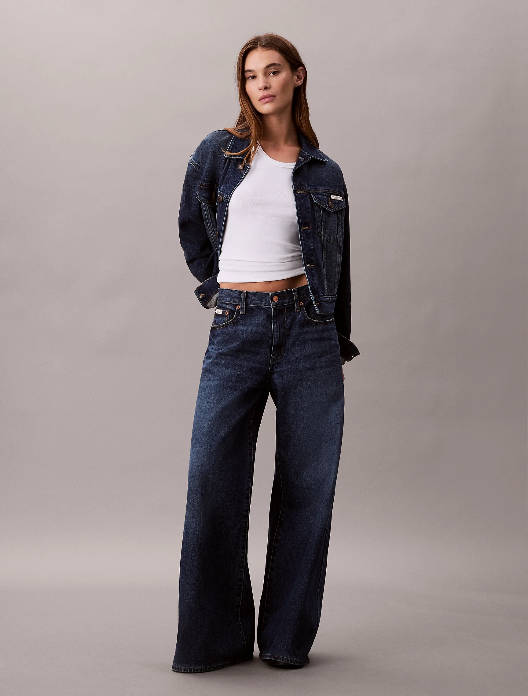 CK JEANS Quần Jeans Nữ Ultra High Wide Leg Fit