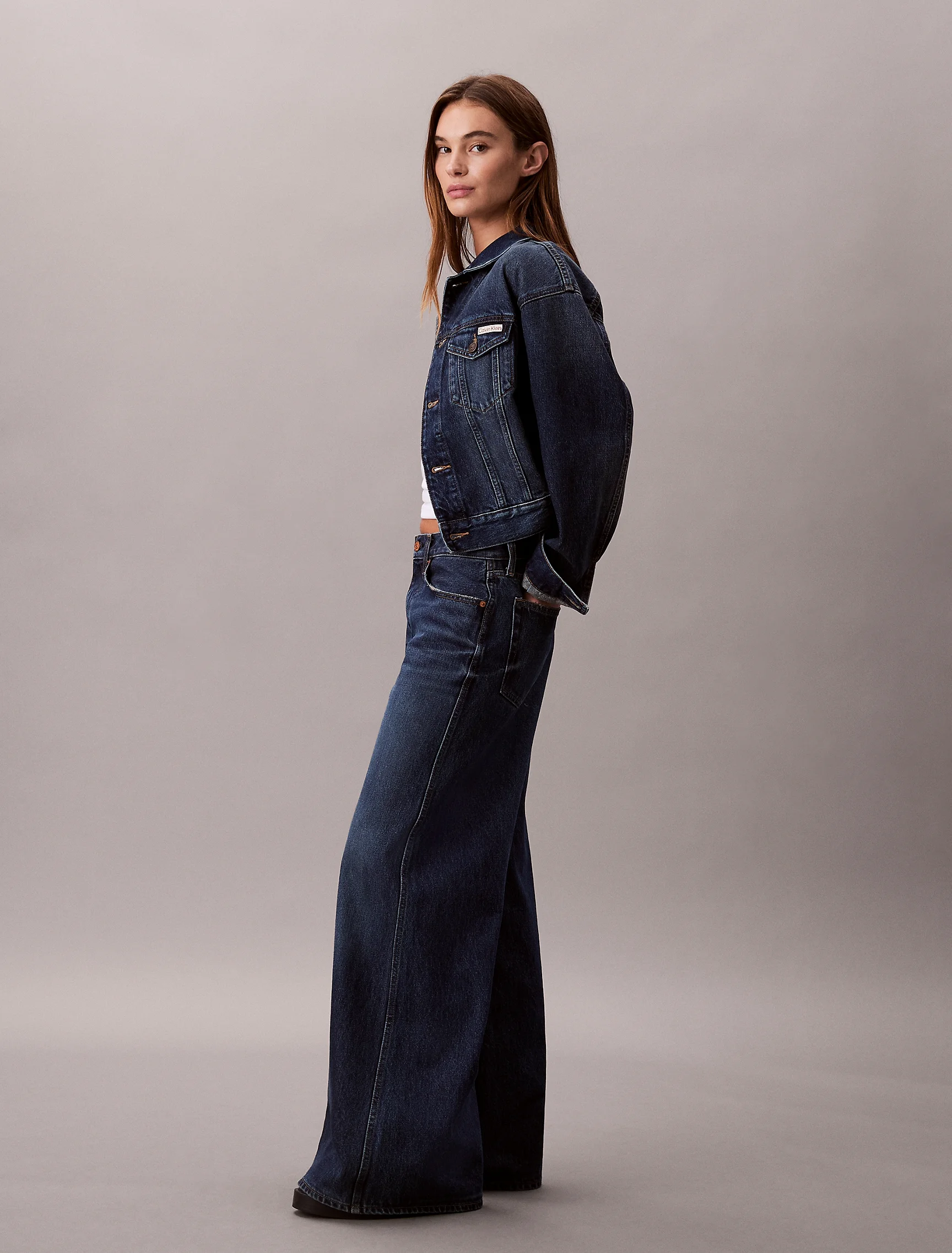CK JEANS Quần Jeans Nữ Ultra High Wide Leg Fit