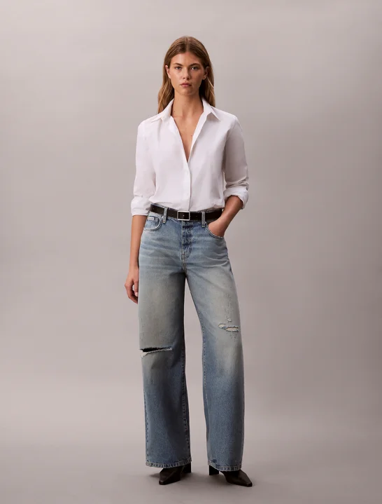 CK JEANS Quần Jeans Nữ Wide Leg Fit
