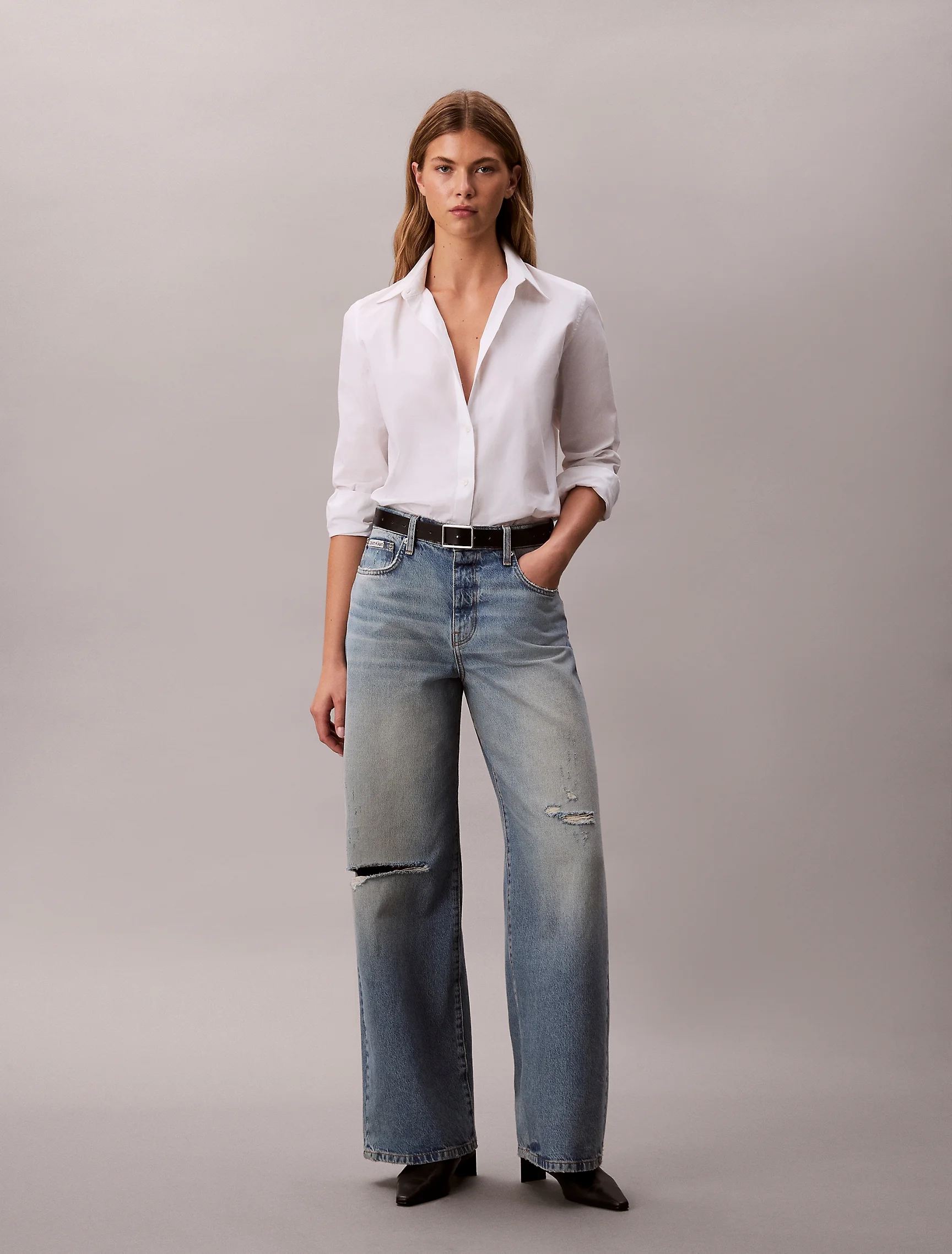 CK JEANS Quần Jeans Nữ Wide Leg Fit