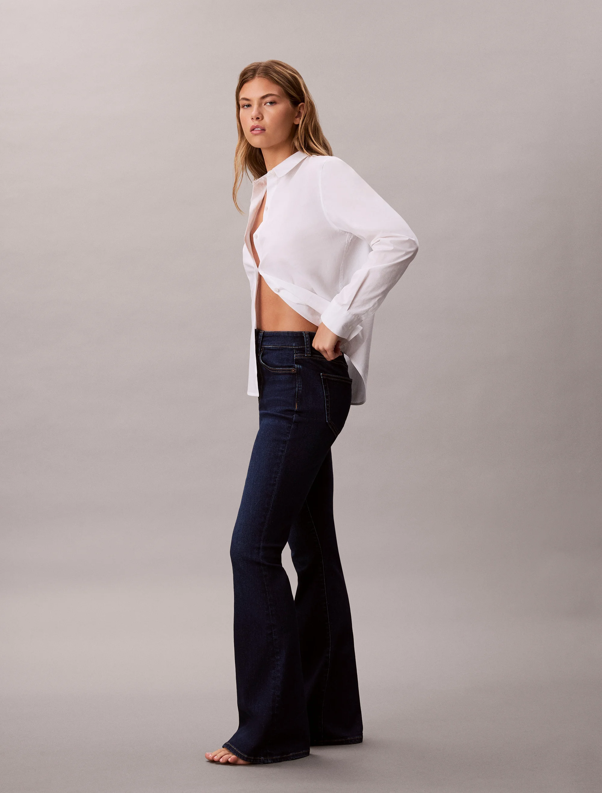 CK JEANS Quần Jeans Nữ Hr Flare Fit