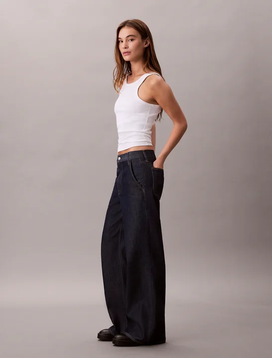 CK JEANS Quần Jeans Nữ Ultra High Wide Leg Fit