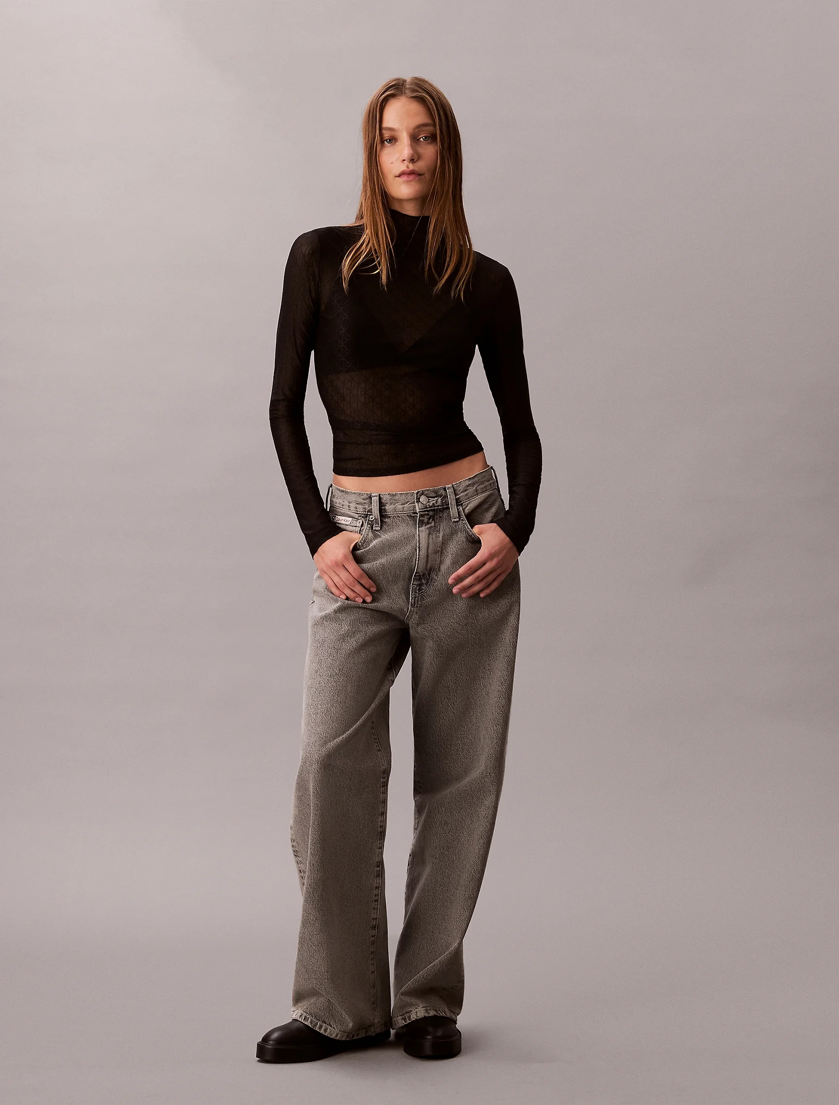 CK JEANS Quần Jeans Nữ The Wide Leg