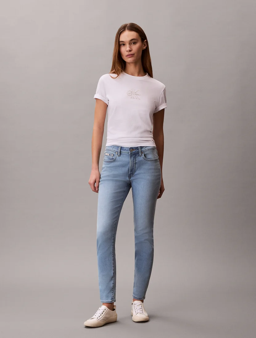 CK JEANS Áo Thun Nữ Classic Foil Monologo Tee