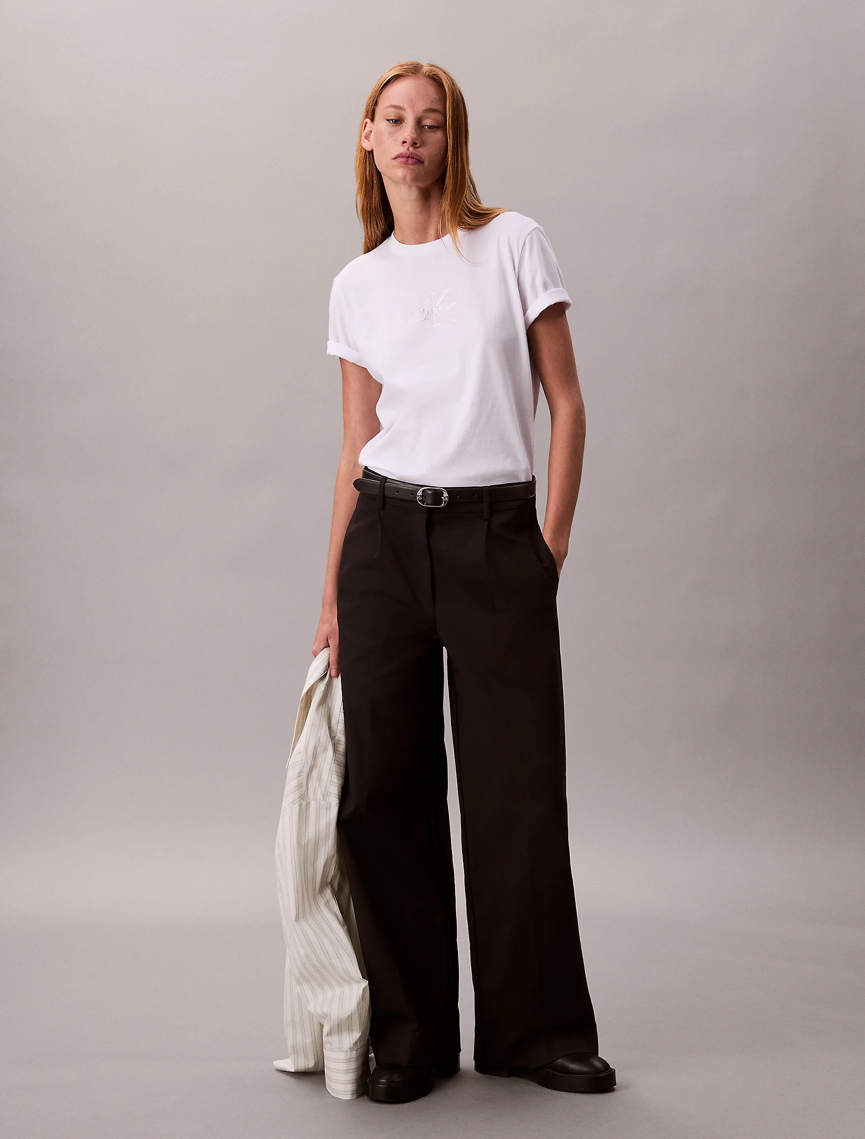 CK JEANS Áo Thun Nữ Classic Foil Monologo Tee