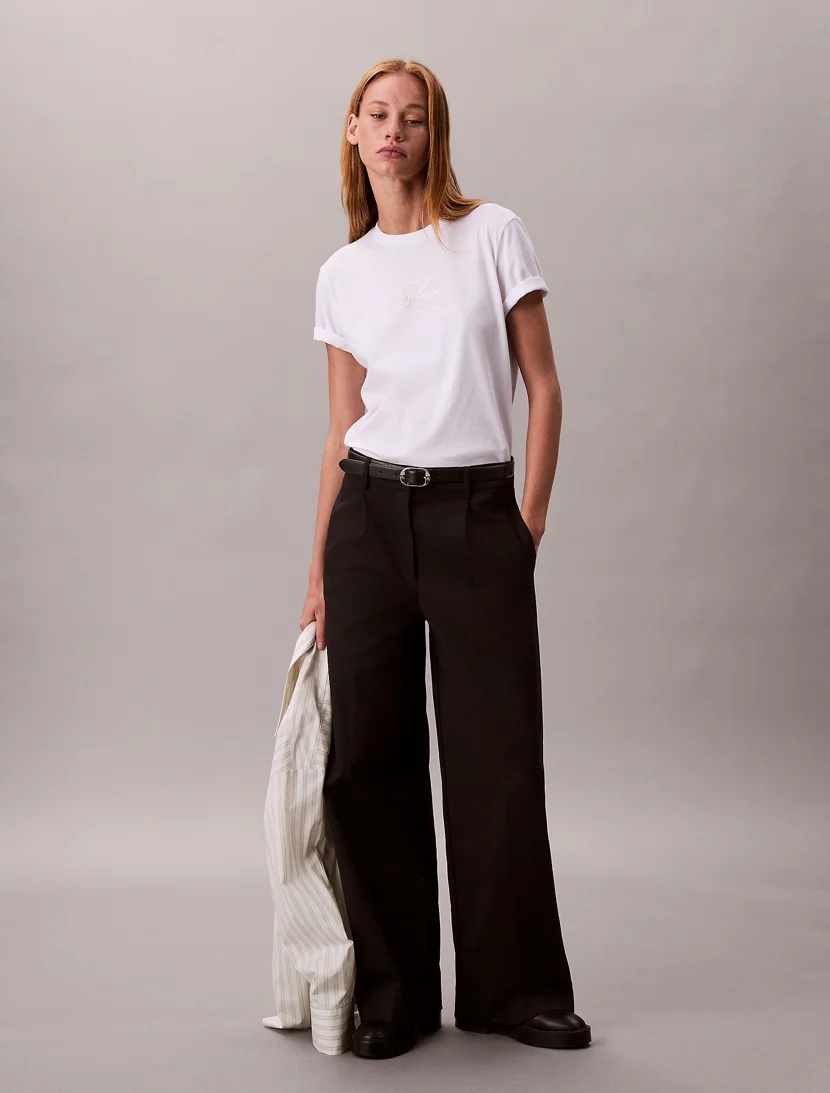 CK JEANS Áo Thun Nữ Classic Foil Monologo Tee