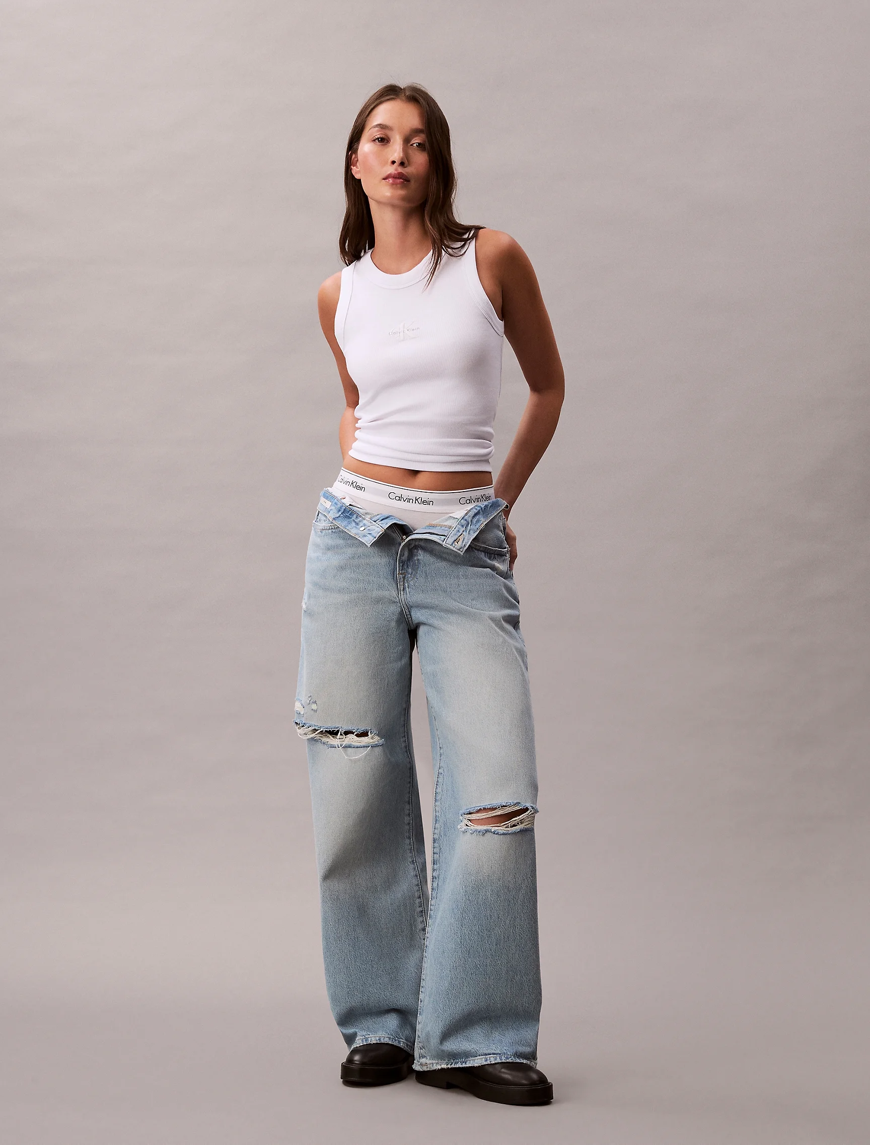 CK JEANS Áo Ba Lỗ Nữ Fashion Fit