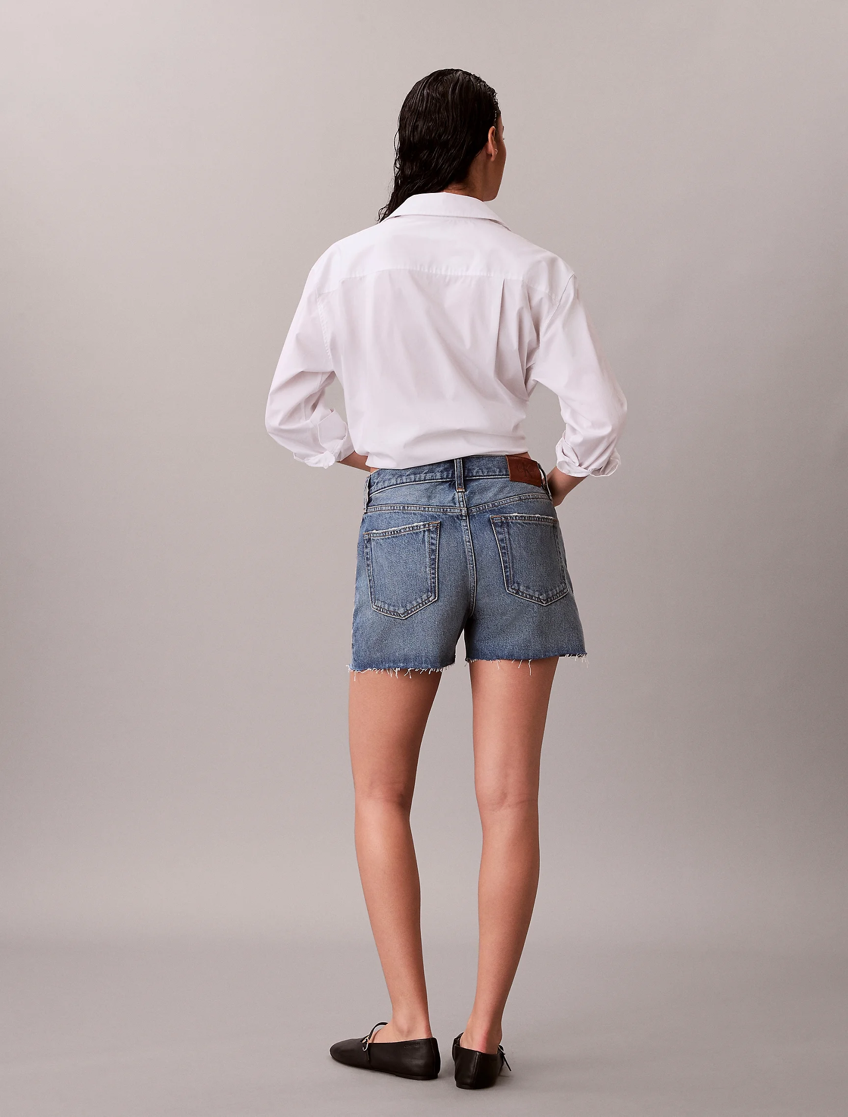 CK JEANS Quần Ngắn Nữ Signature 90S Fit Short