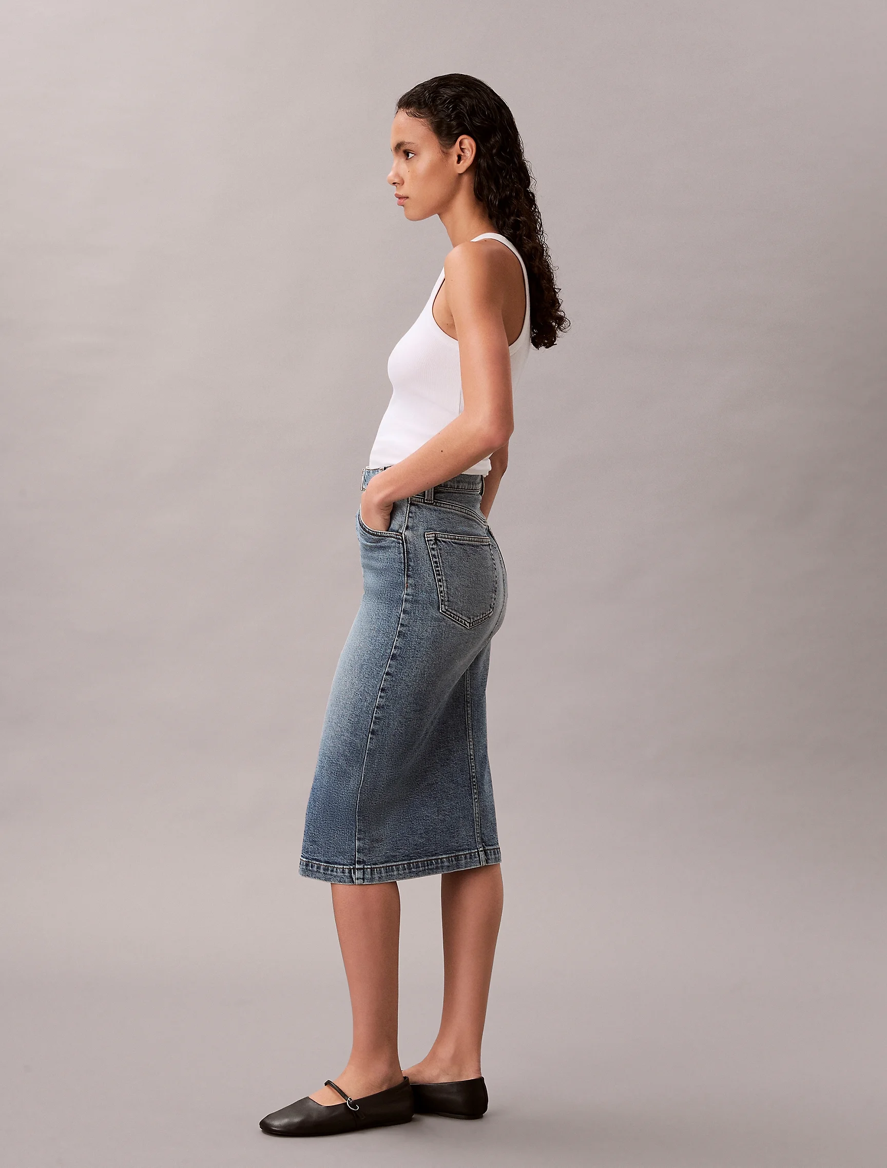 CK JEANS Chân Váy Nữ Maxi Fit
