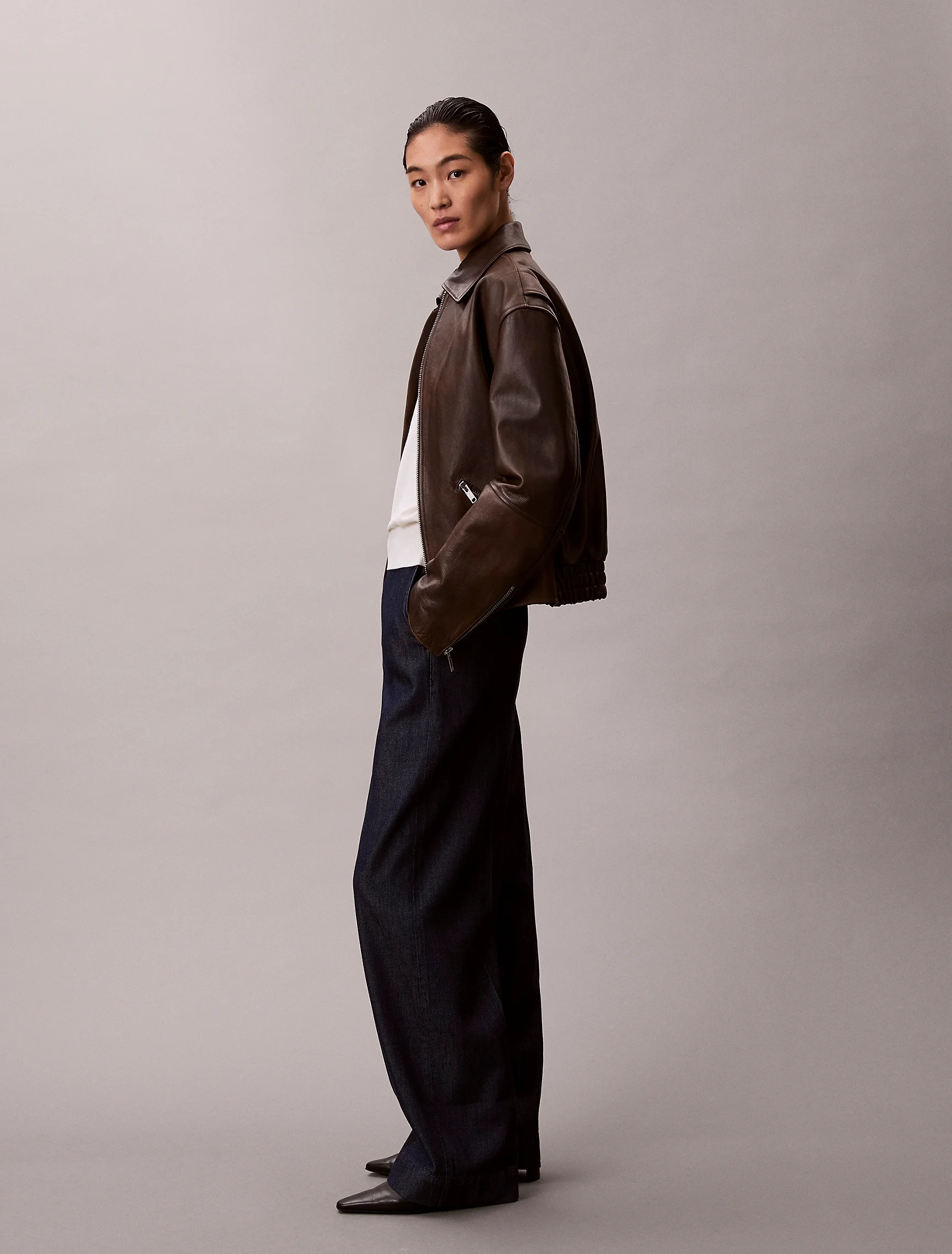 CK JEANS Quần Jeans Nữ Ultra High Wide Leg Fit