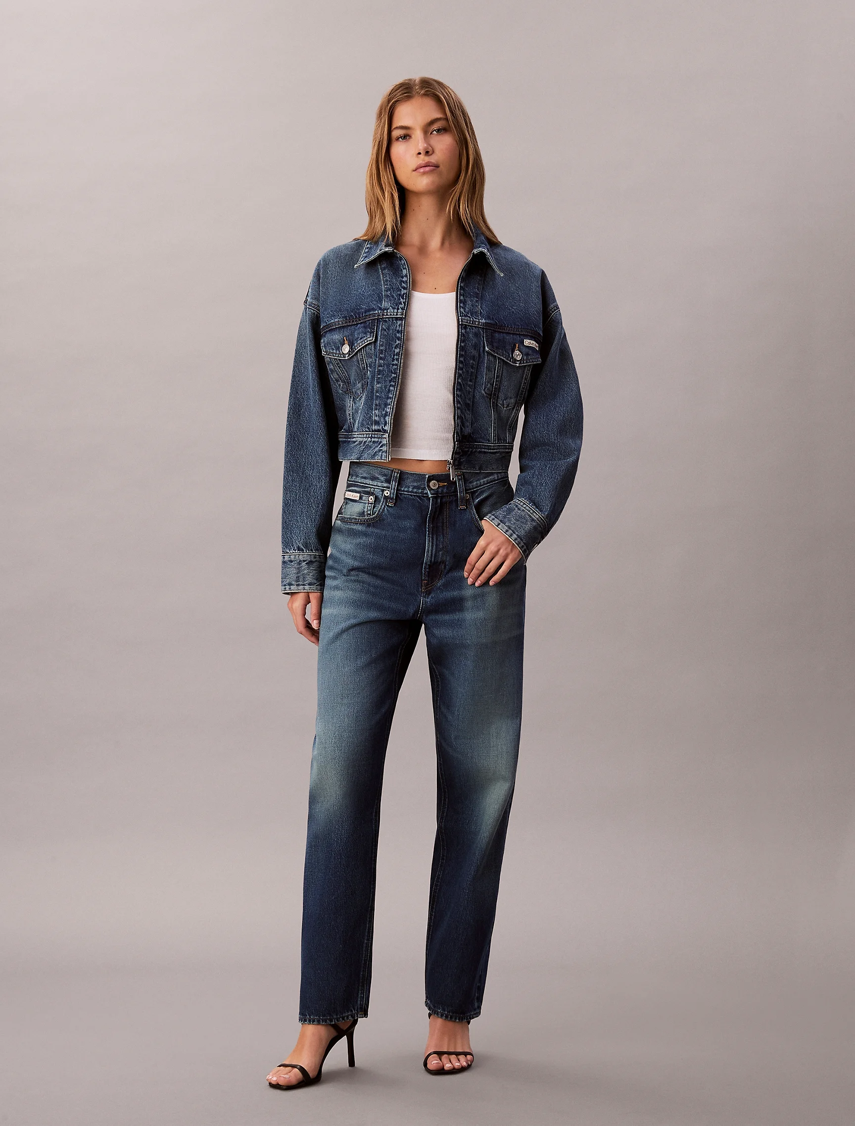 CK JEANS Quần Jeans Nữ Hr Taper Fit