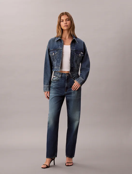 CK JEANS Quần Jeans Nữ Hr Taper Fit