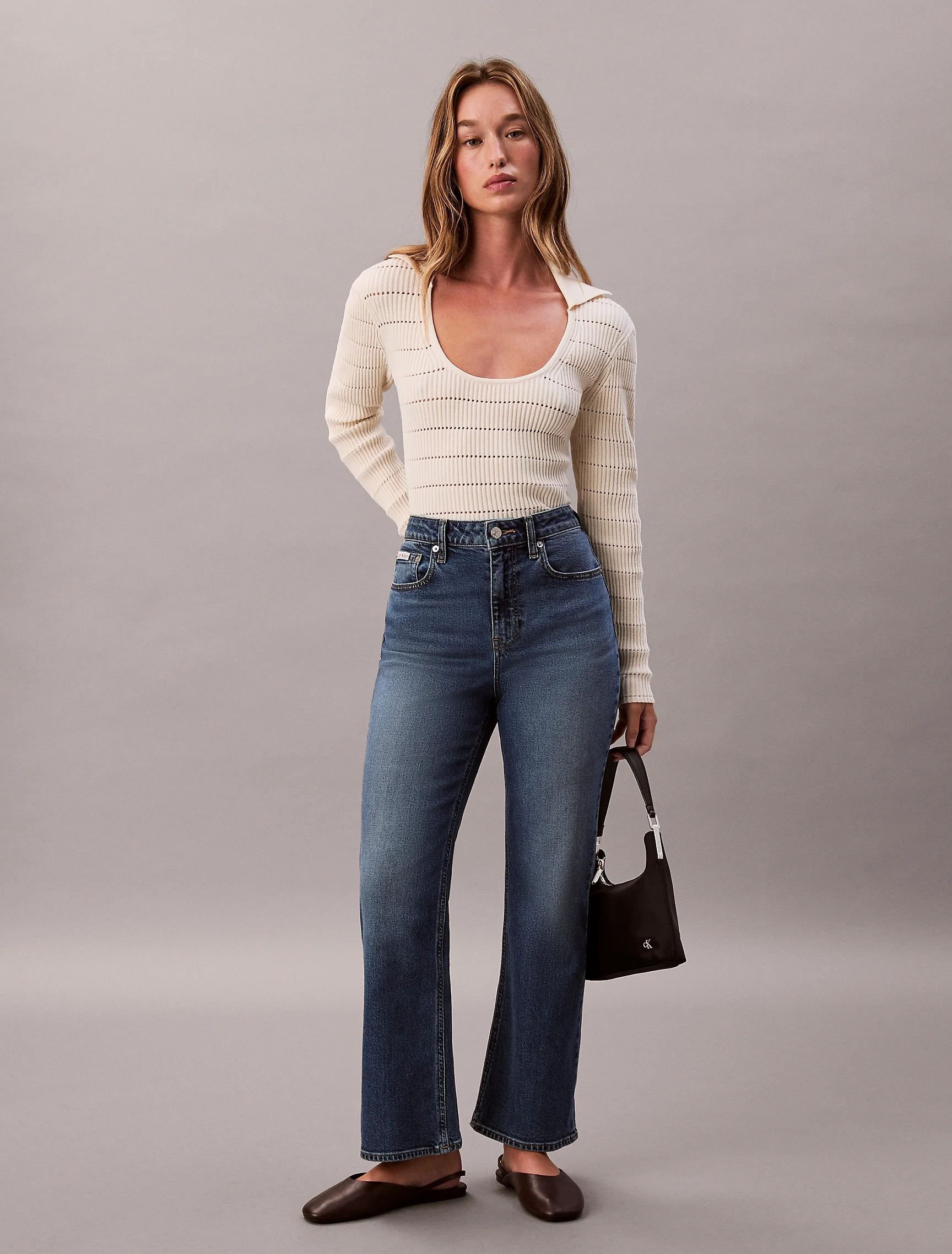 CK JEANS Quần Jeans Nữ Hr Flare Fit