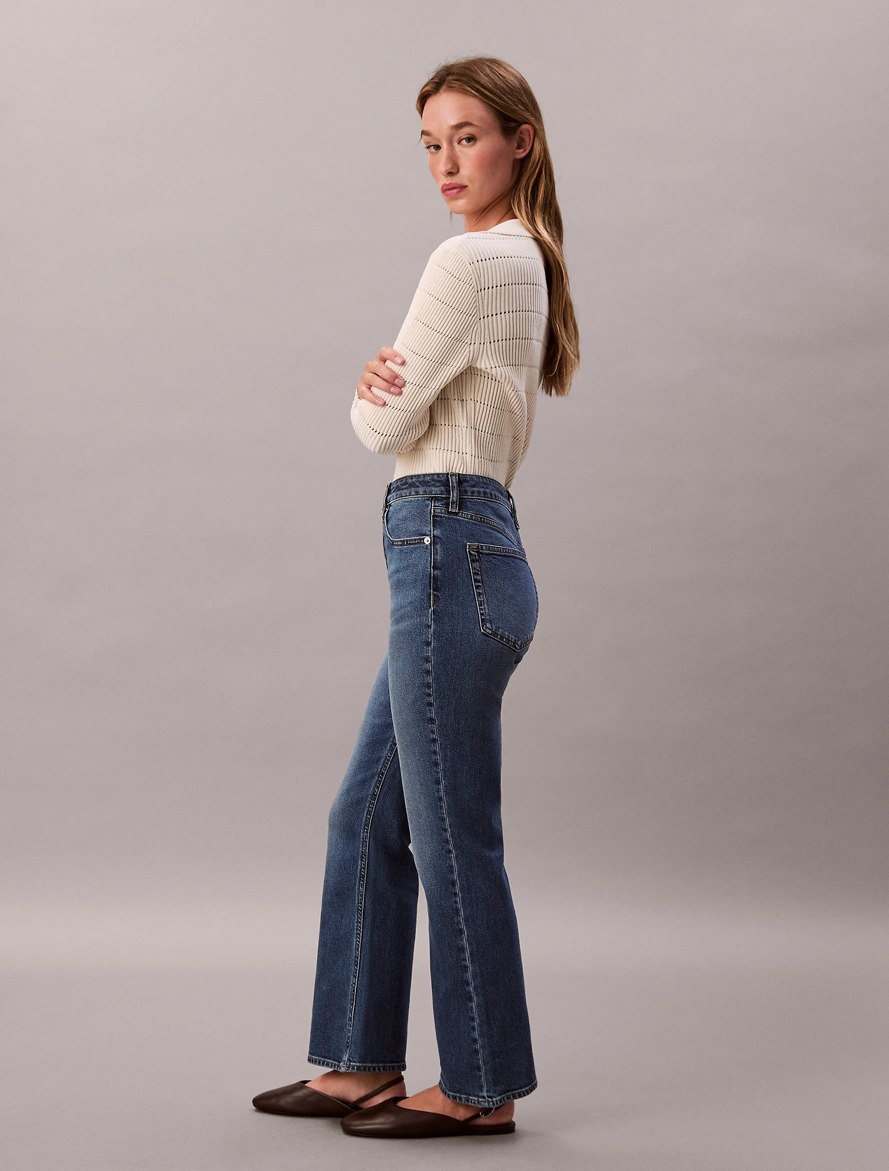 CK JEANS Quần Jeans Nữ Hr Flare Fit