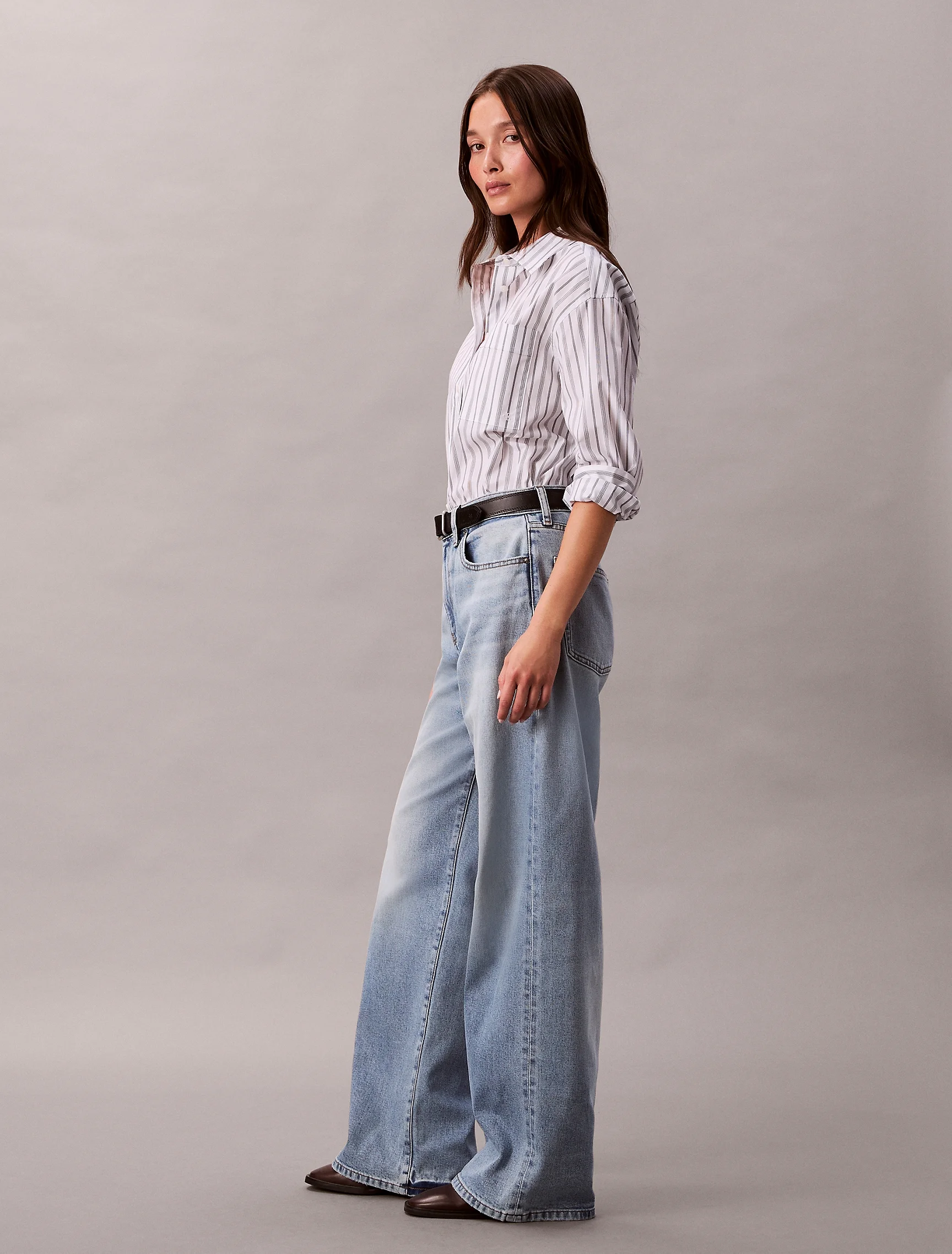 CK JEANS Quần Jeans Nữ Wide Leg Fit