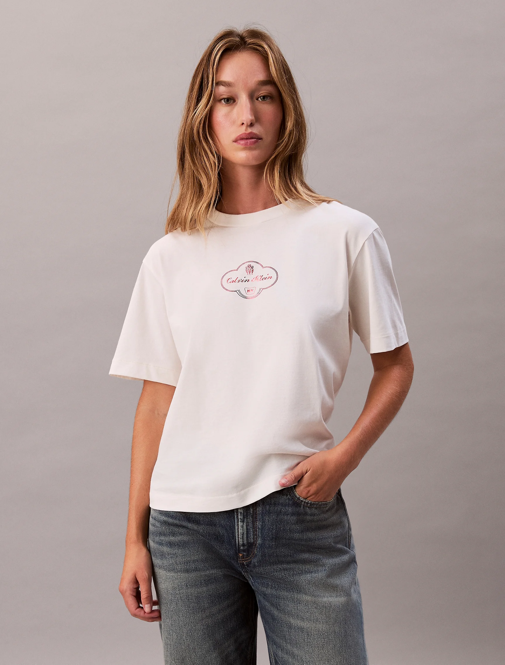 CK JEANS Áo Thun Nữ Boxy Fit