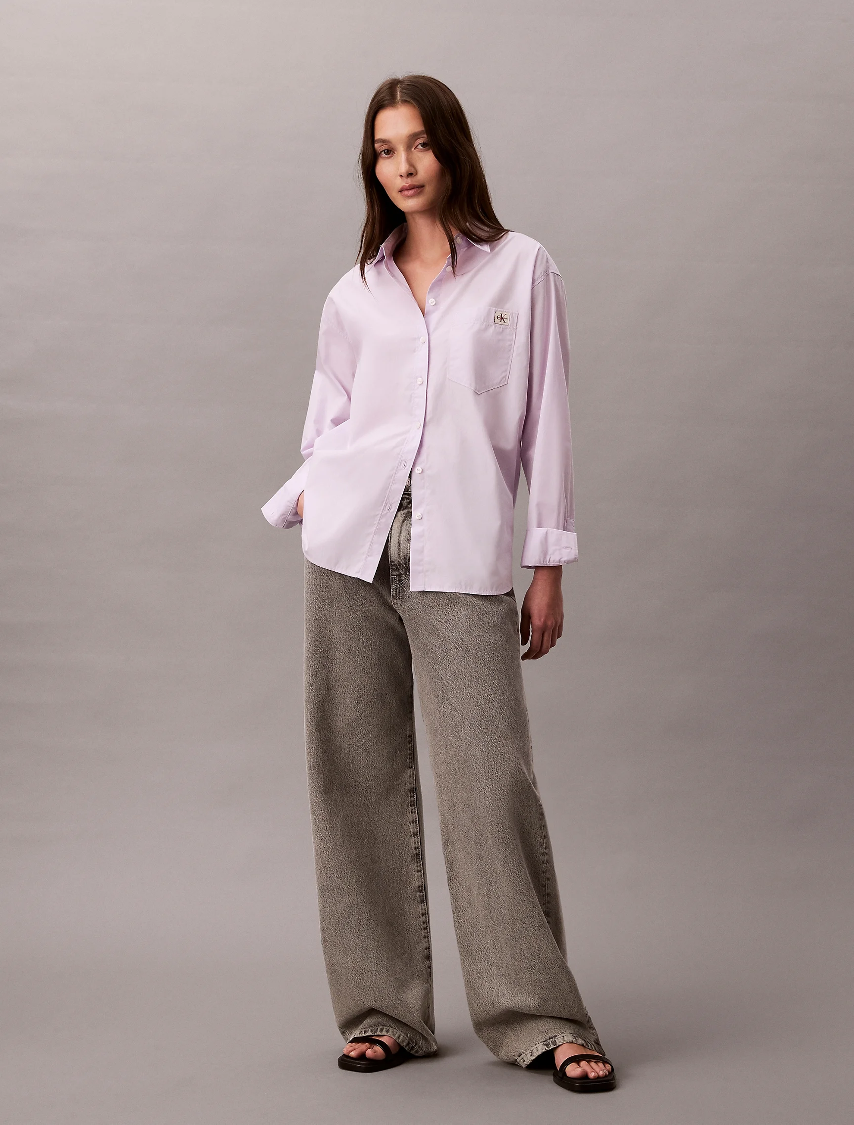 CK JEANS Áo Sơ Mi Nữ Cotton Poplin Relaxed Shirt