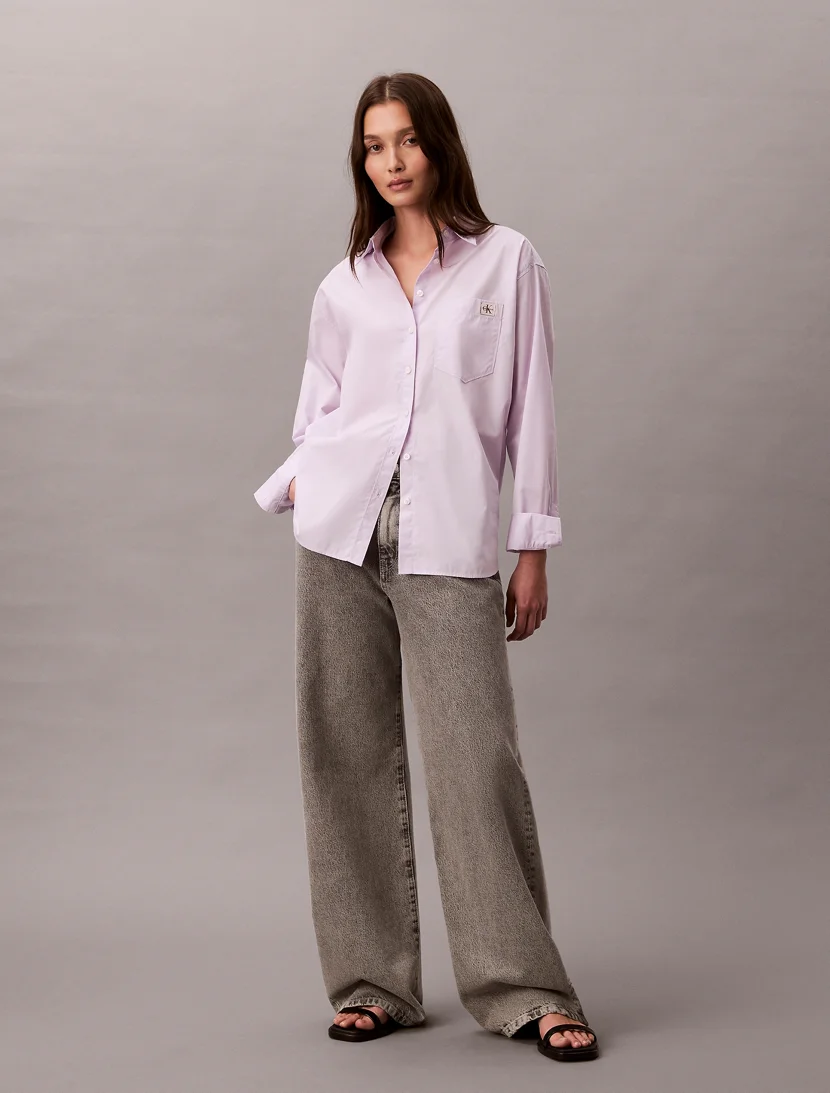 CK JEANS Áo Sơ Mi Nữ Cotton Poplin Relaxed Shirt