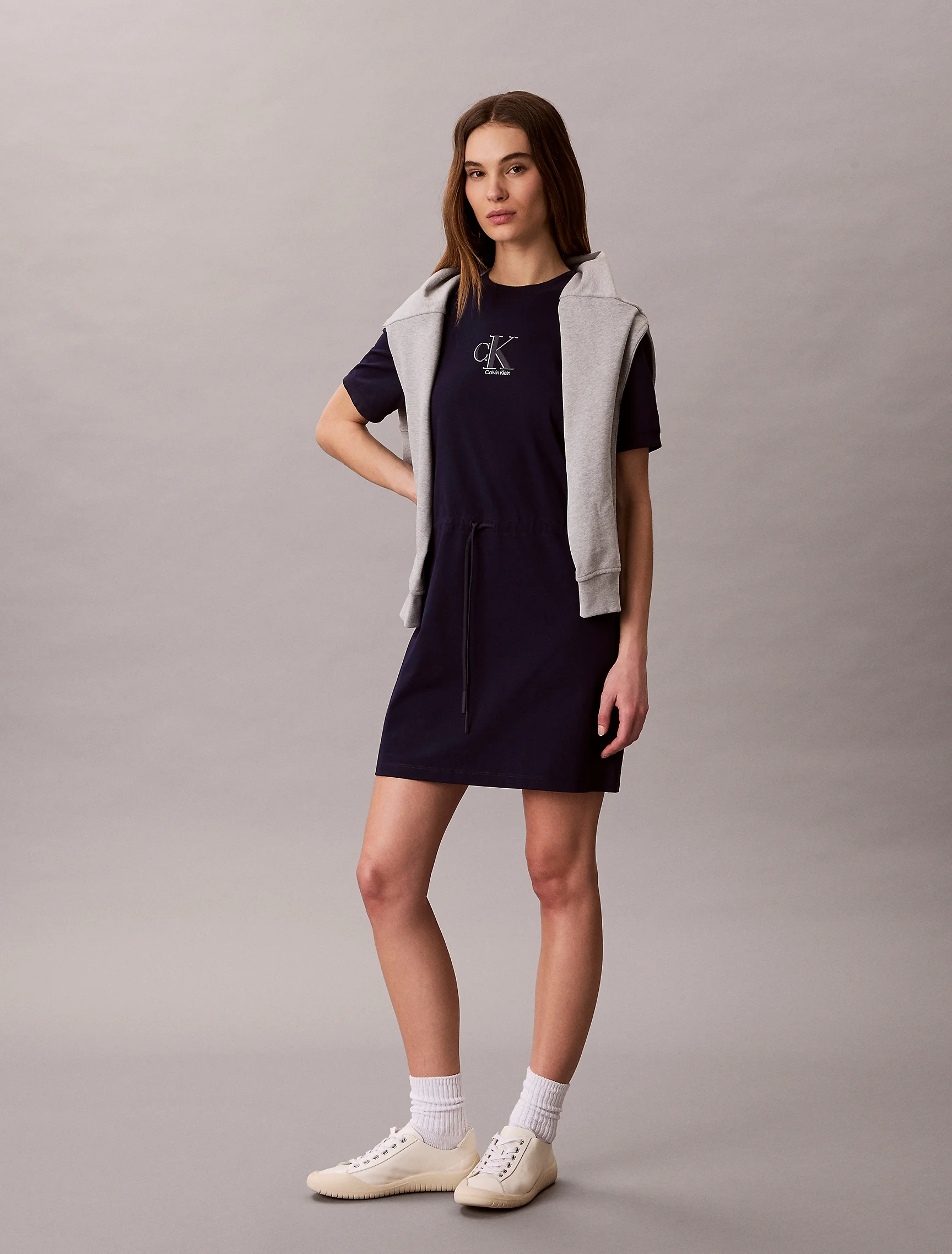 CK JEANS Đầm Nữ Cooling Tie Waist T-Shirt Dress