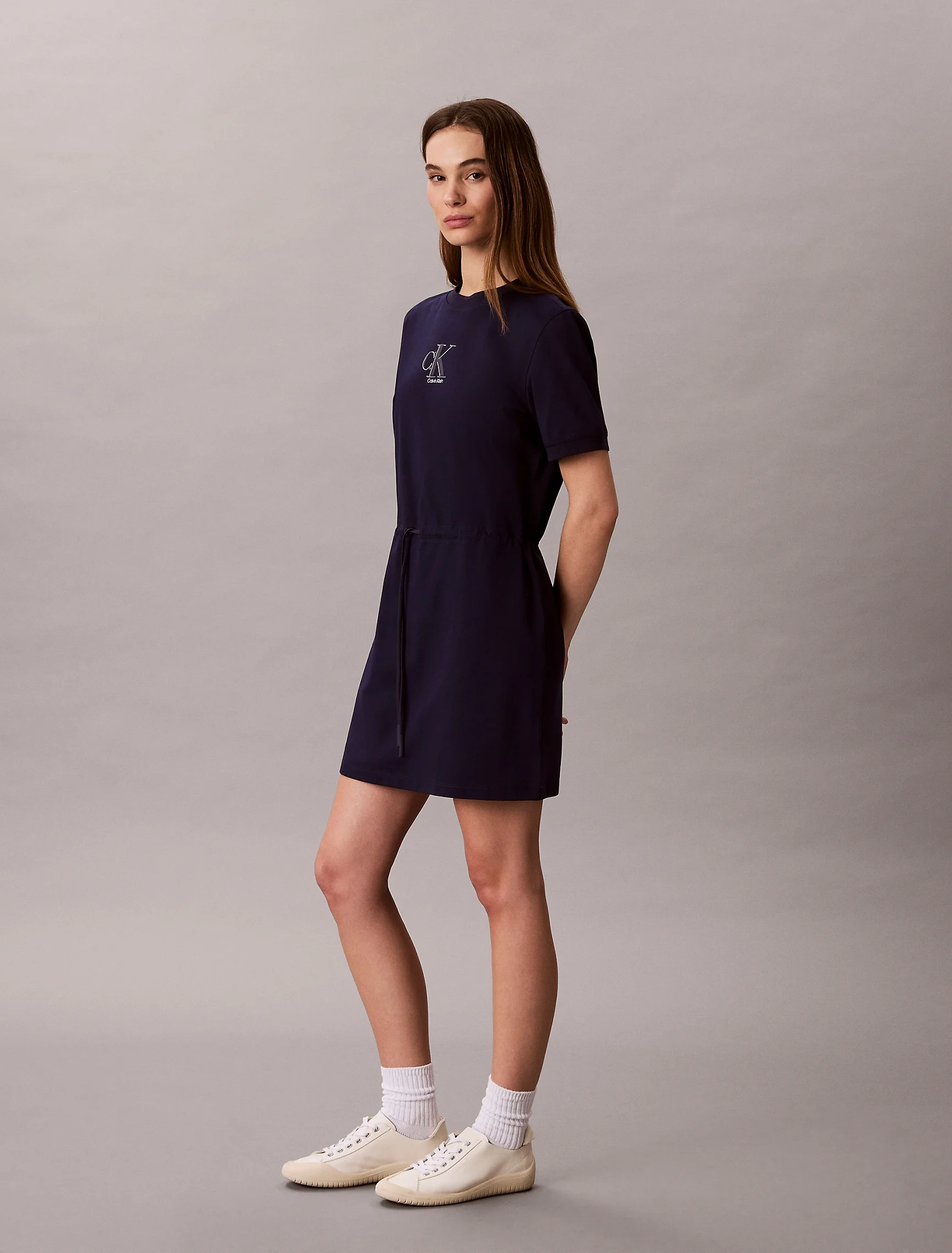 CK JEANS Đầm Nữ Cooling Tie Waist T-Shirt Dress