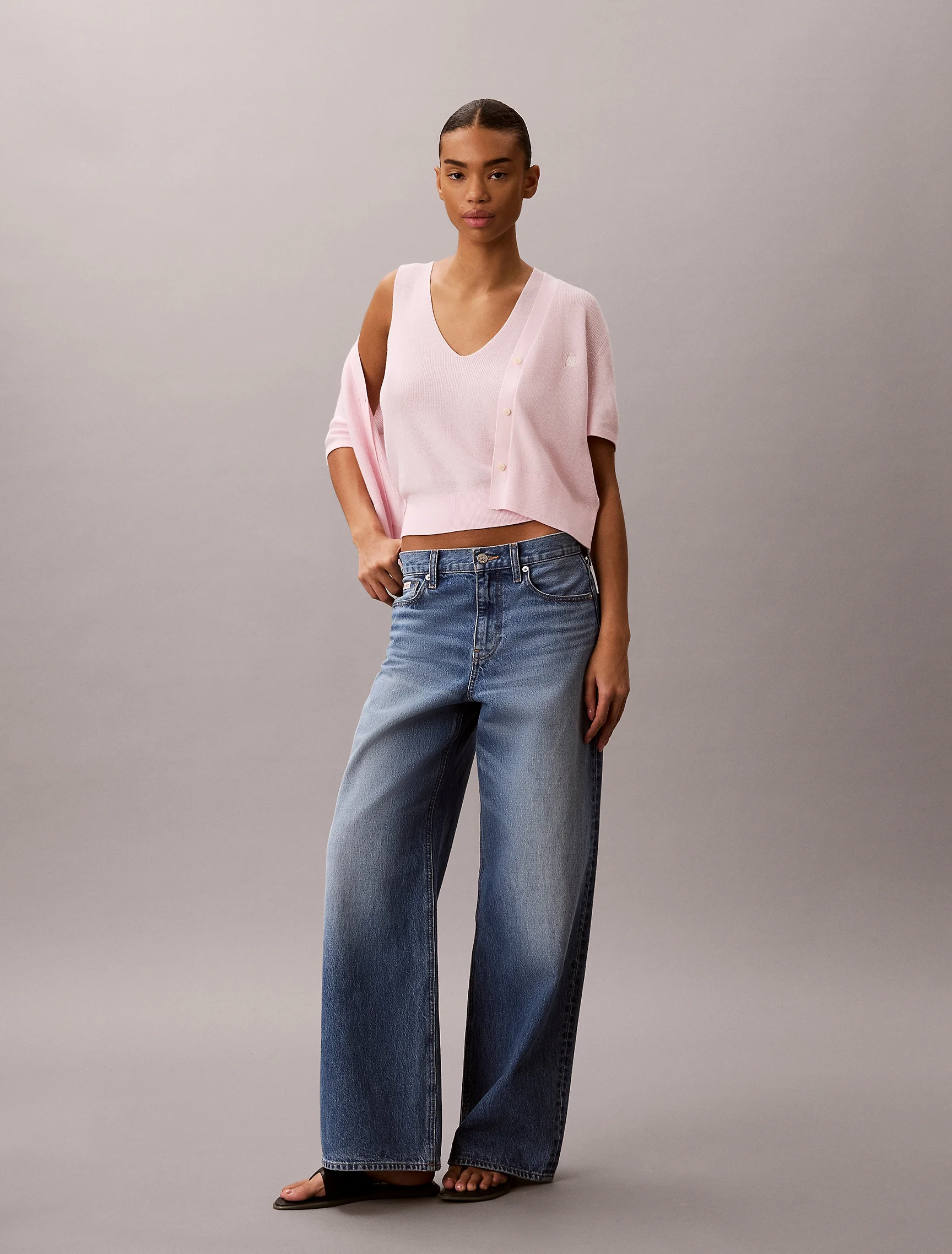 CK JEANS Áo Len Nữ Cotton Twinset