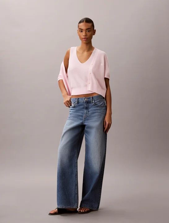 CK JEANS Áo Len Nữ Cotton Twinset