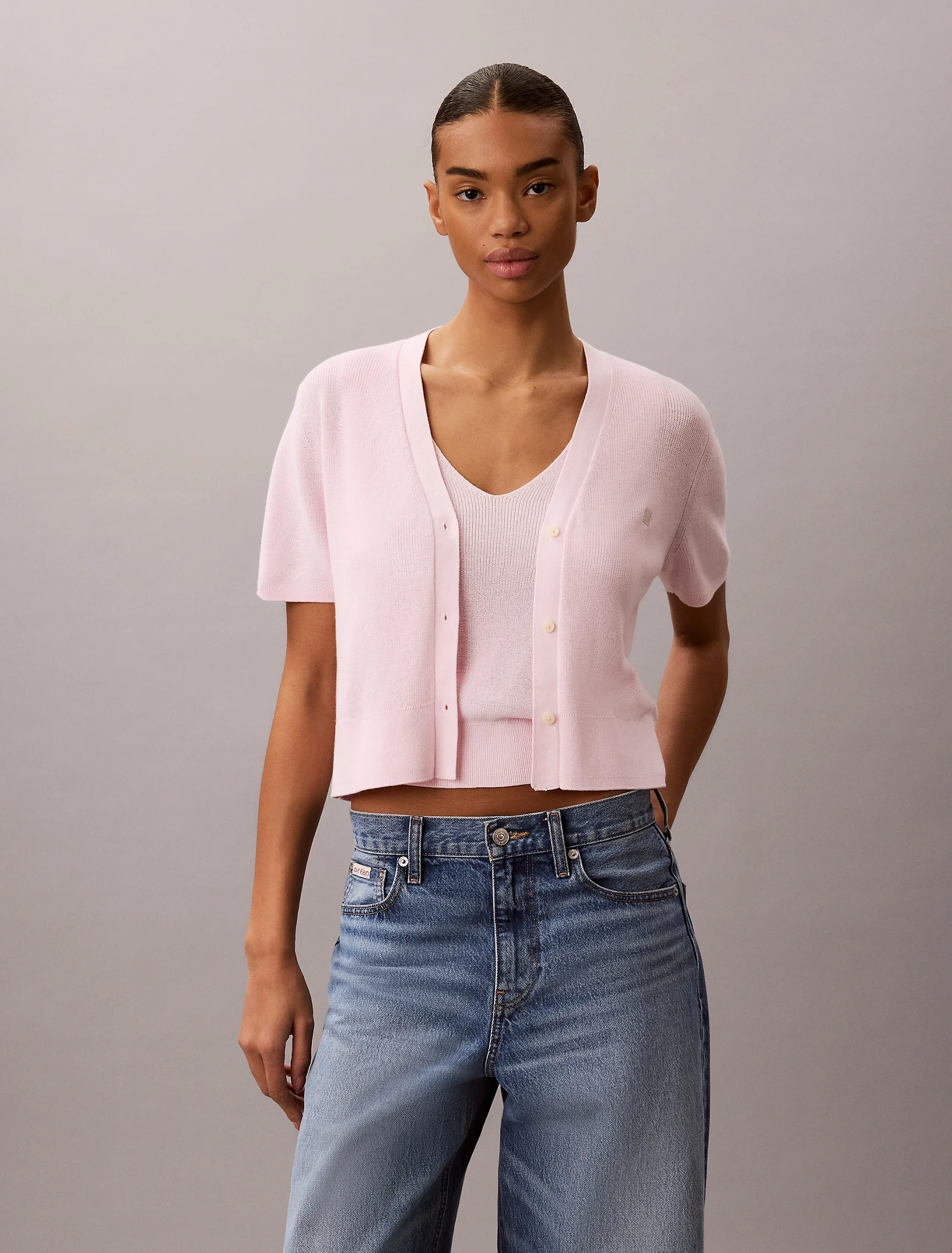 CK JEANS Áo Len Nữ Cotton Twinset