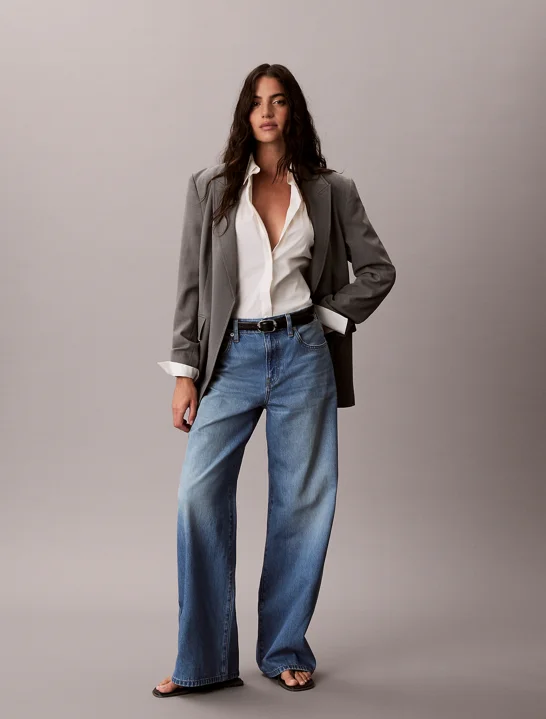 CK JEANS Quần Jeans Nữ The Wide Leg Eco Cool Soft Ind