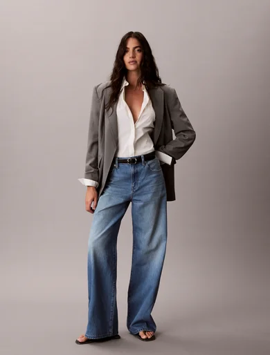 CK JEANS Quần Jeans Nữ The Wide Leg Eco Cool Soft Ind