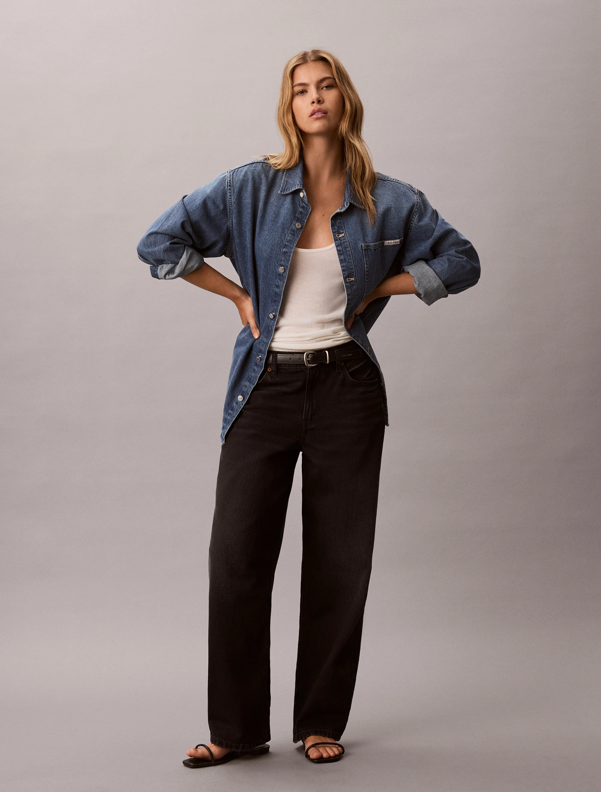 CK JEANS Quần Jeans Nữ Relaxed Barrel Jean