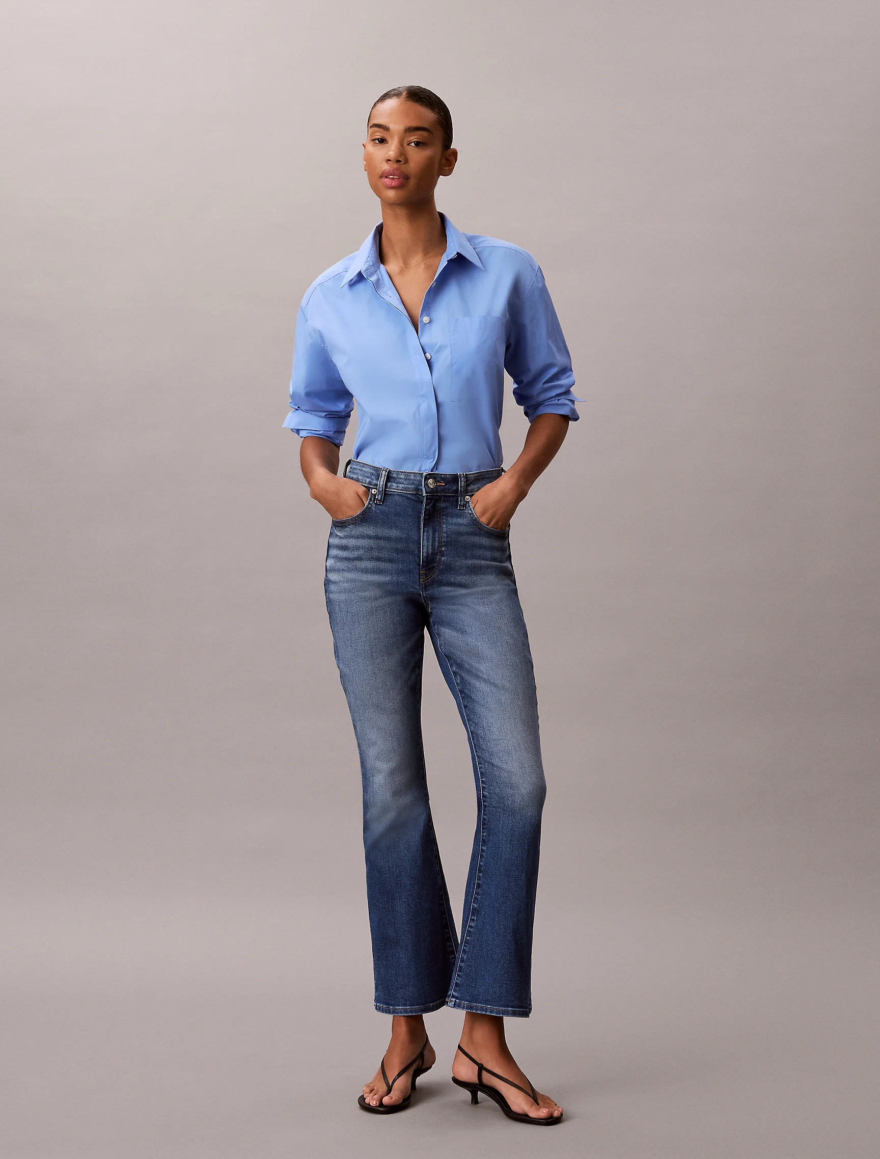 CK JEANS Quần Jeans Nữ Hr Flare Fit