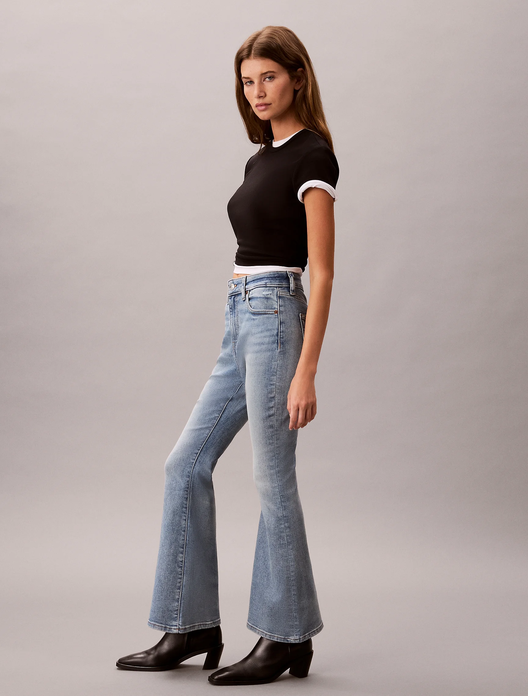 CK JEANS Quần Jeans Nữ High Rise Flare Glen Cove 37.5