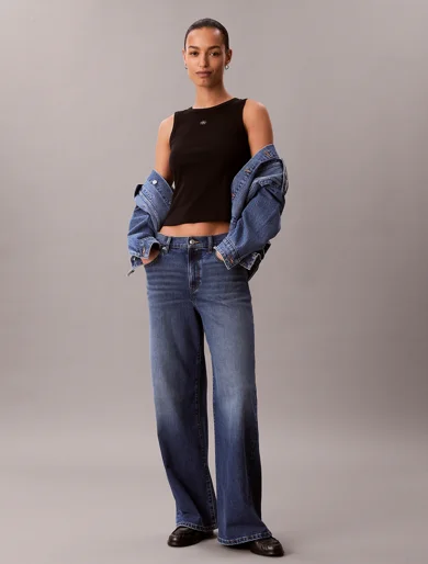 CK JEANS Quần Jeans Nữ 37.5 Wide Leg Jeans