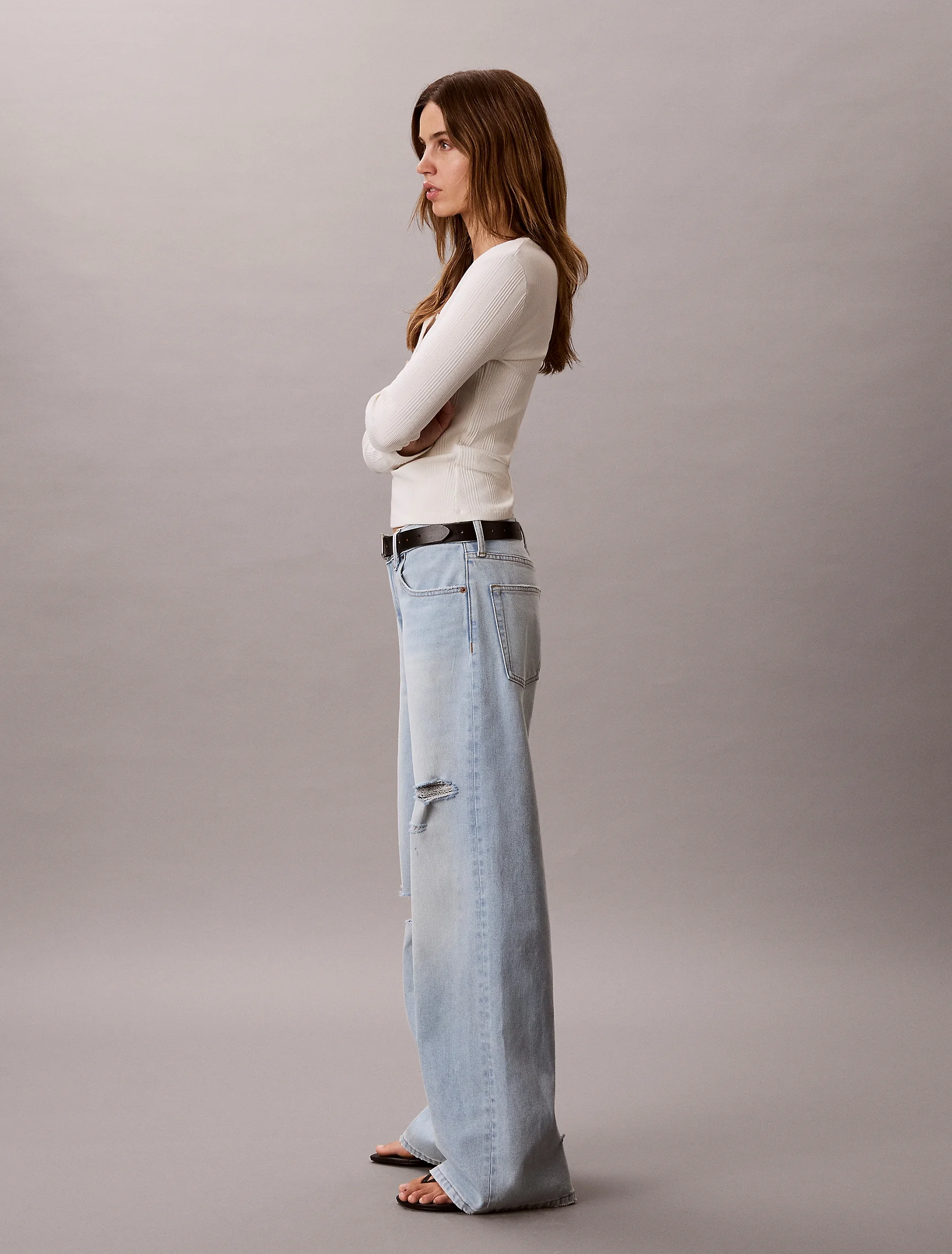 CK JEANS Quần Jeans Nữ Wide Leg Fit