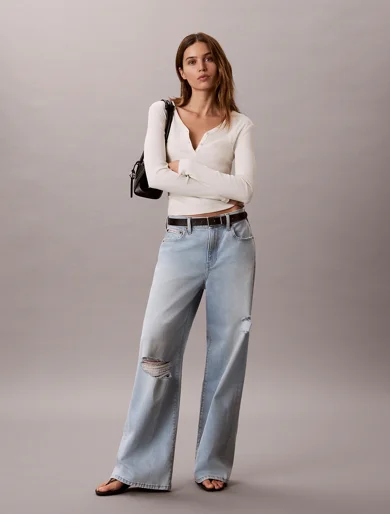 CK JEANS Quần Jeans Nữ Wide Leg Fit